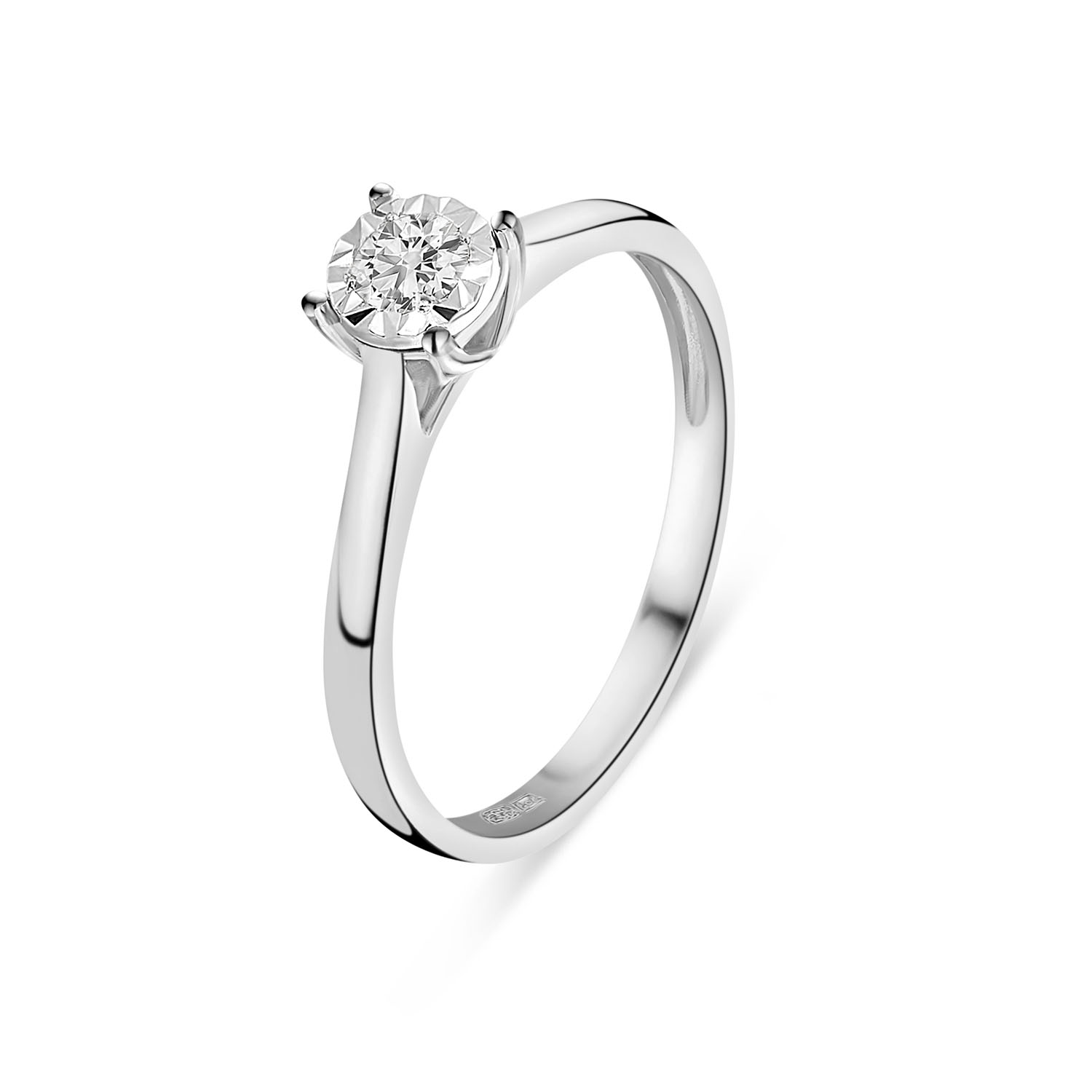 Solitaire ring met lab grown diamant R404-RG46503-LG-W