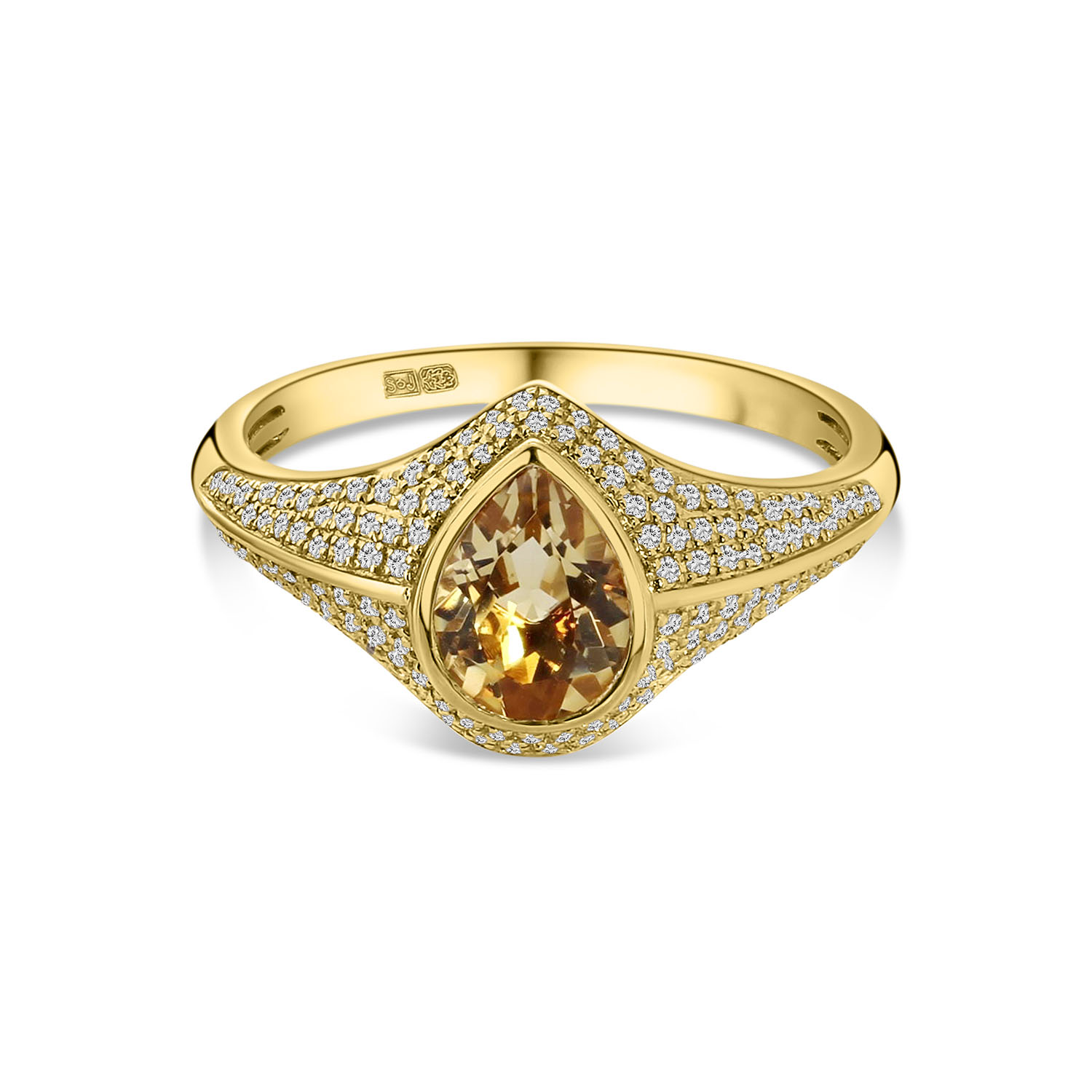 Geelgouden ring met citrien en diamanten R136-193XA05395-CI-Y (2)