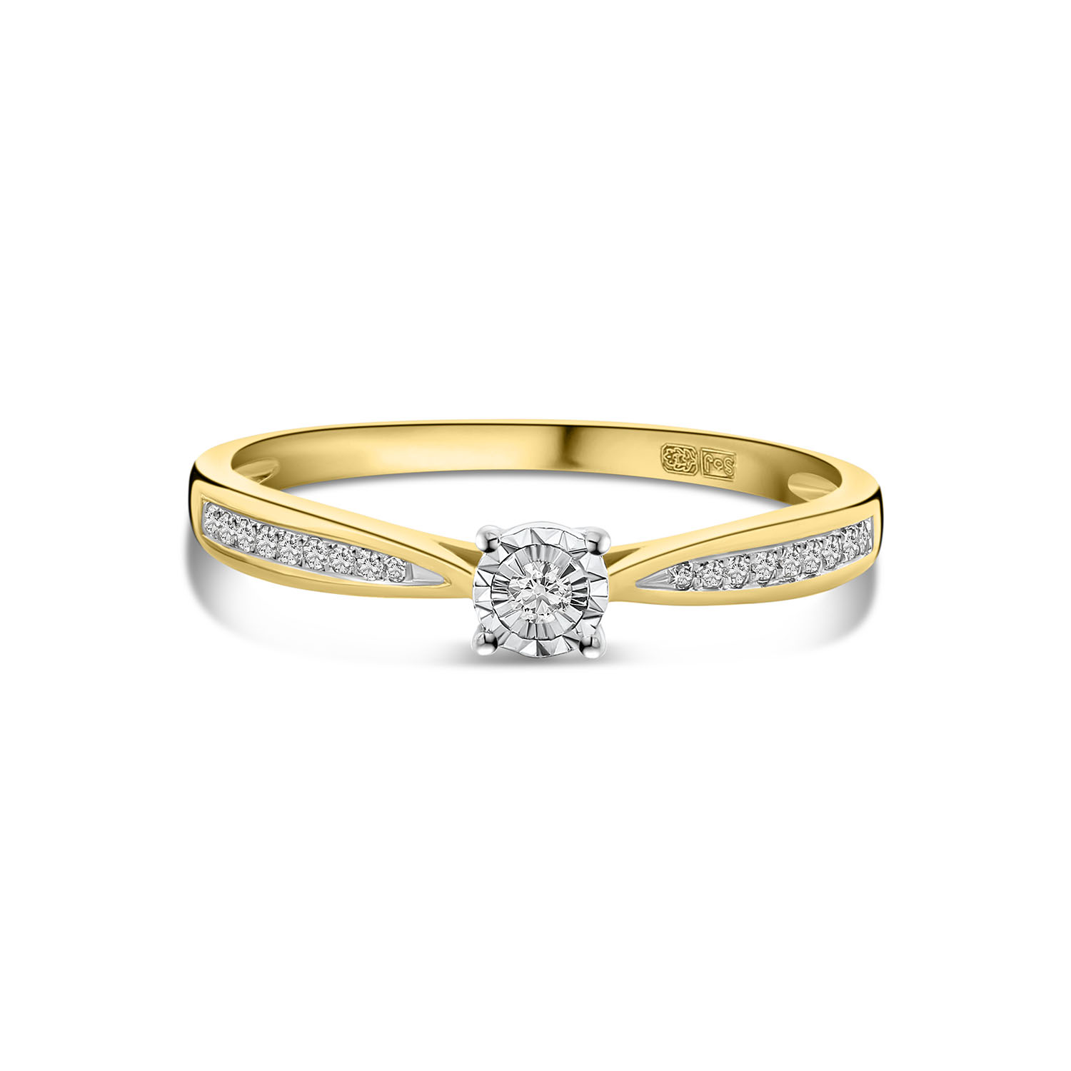 Geelgouden miracle ring met diamanten R480-RO010126ADI-YW