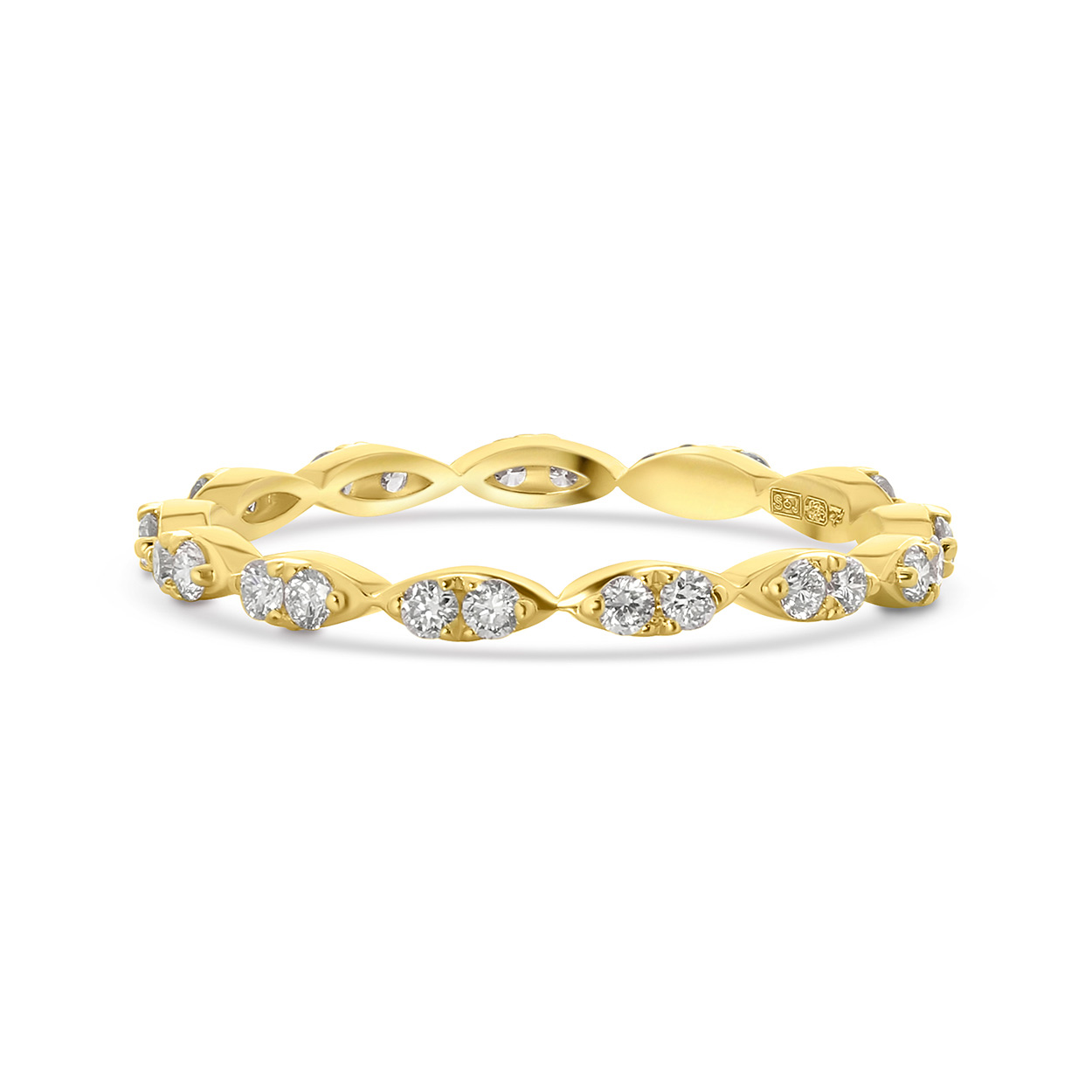 Geelgouden eternity ring met lab grown diamanten R480-RDF24368BA-LG-Y