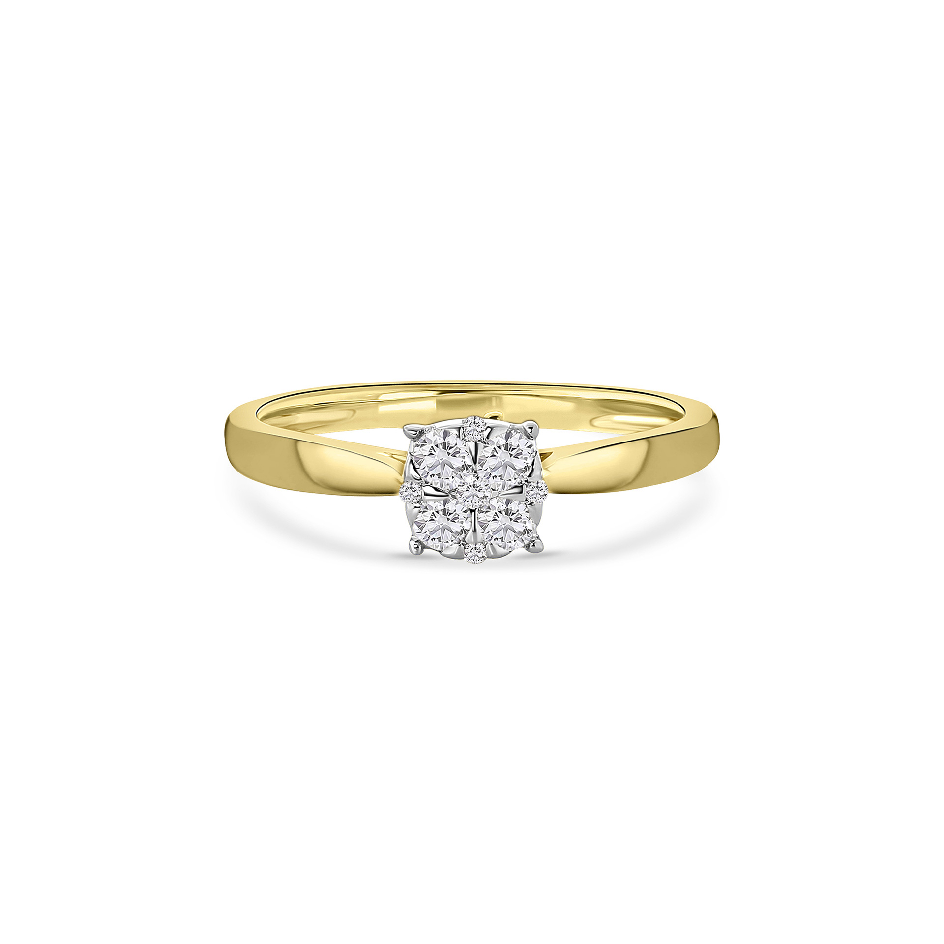 Geelgouden ring met lab grown diamanten R138-RG80910-CV-Y