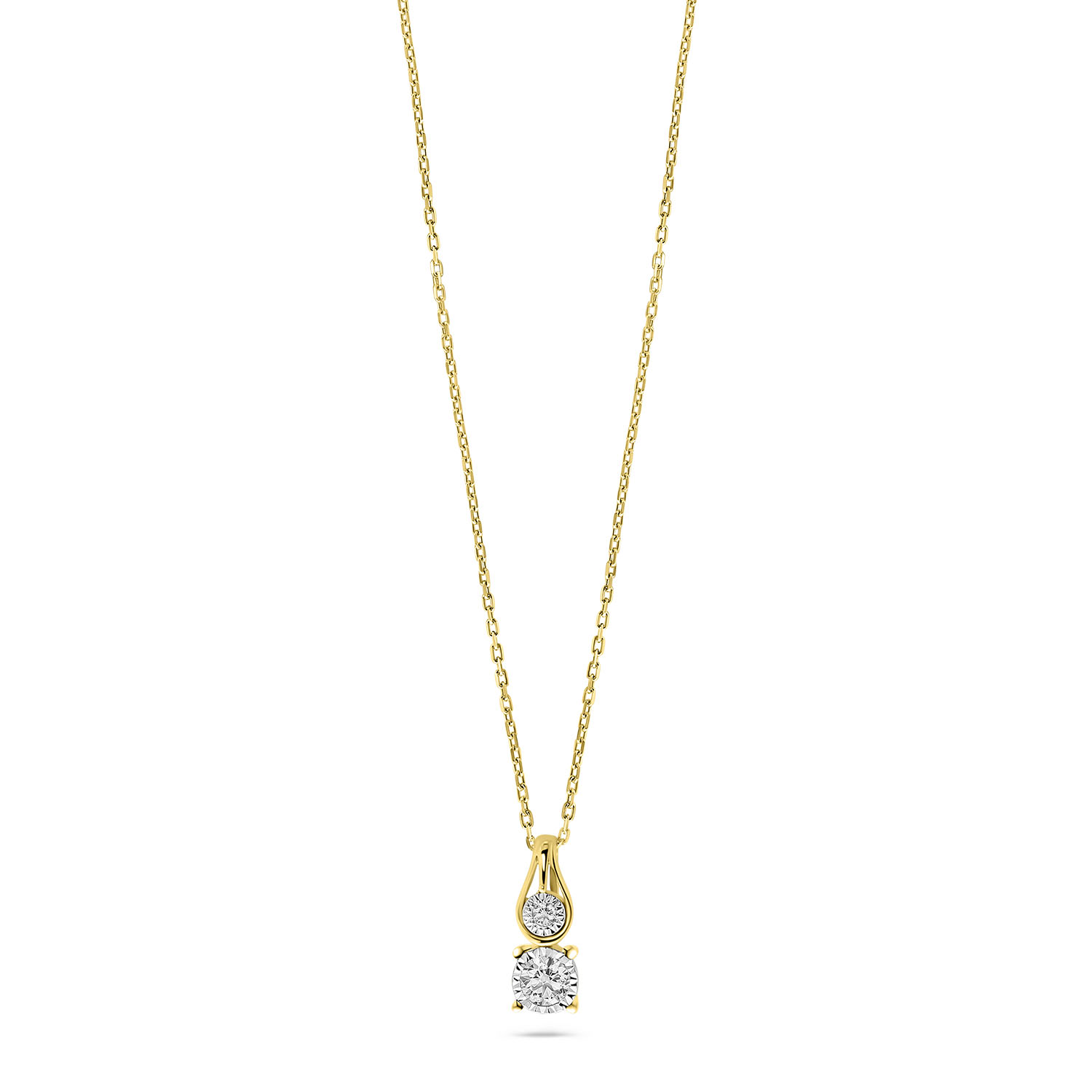 Geelgouden collier met lab grown diamanten N159-P23KA0362-LG-YW