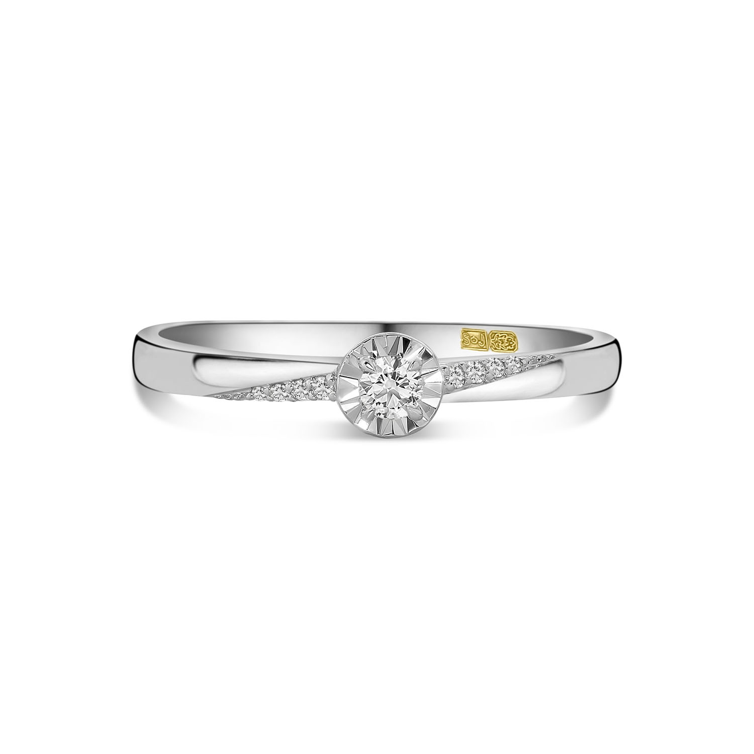 Witgouden ring met diamant R138-RG48744-W