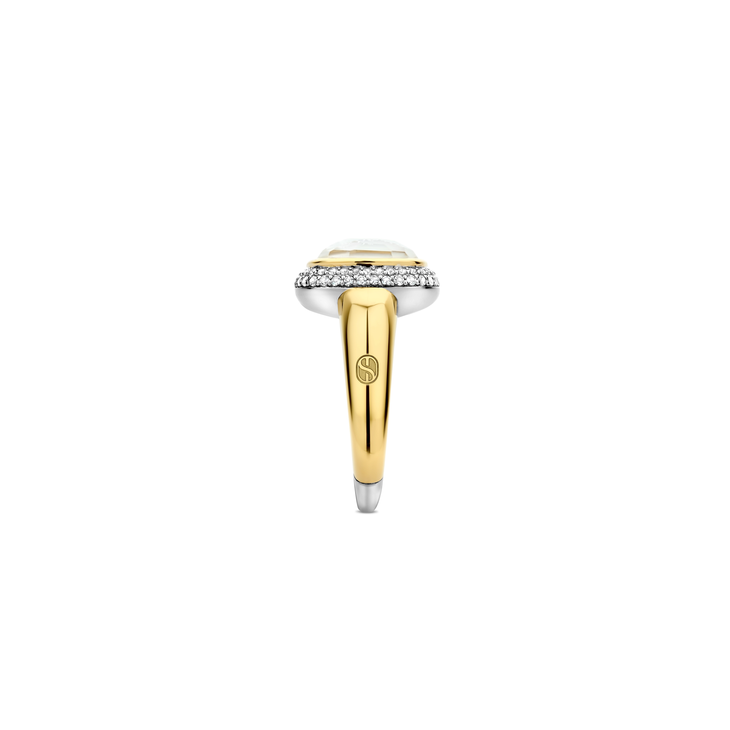 Ring van gold plated sterling zilver met zirkonia en kristal 12330MW