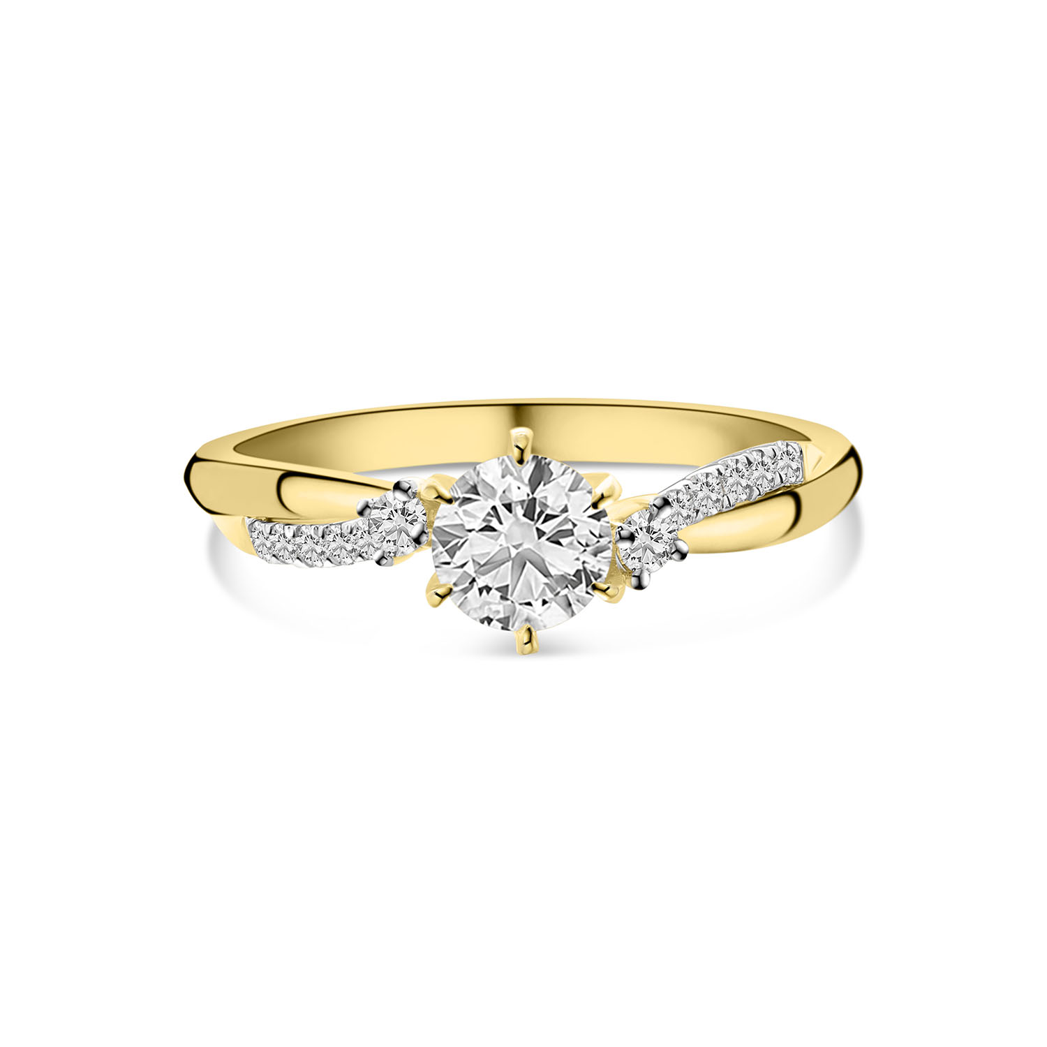 Geelgouden ring lab grown diamant R480-RHU03327-LG-060-Y