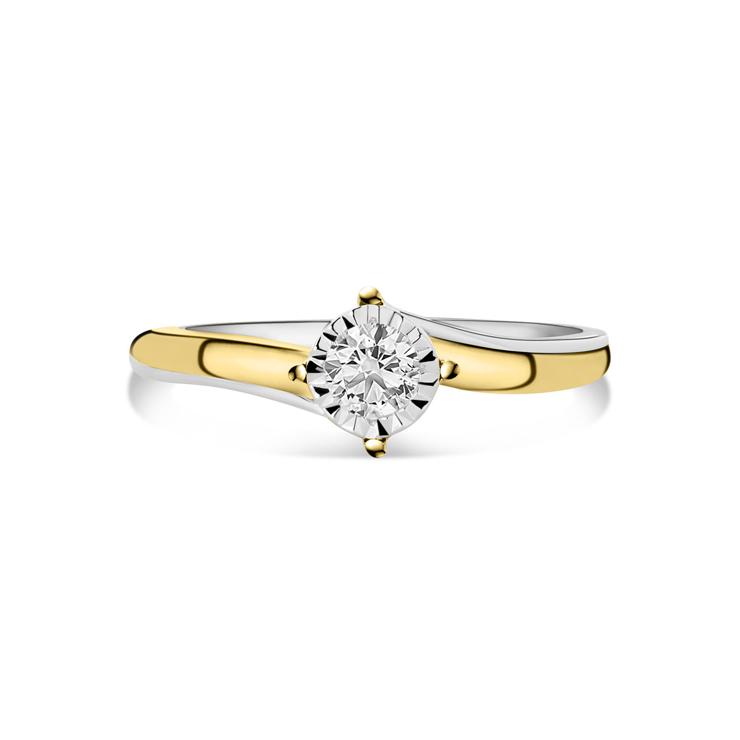 Bicolor ring met lab grown diamant R159-R23KG0337-LG-YW