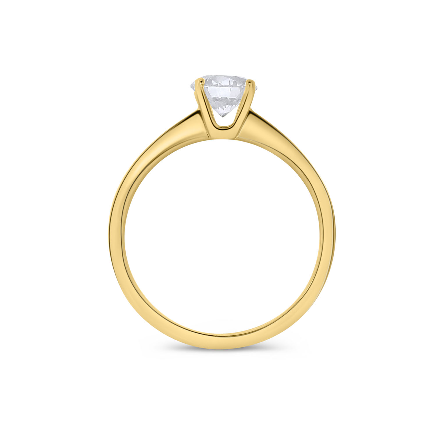 Geelgouden ring solitair met 0.90 ct lab grown diamant R159-R24KA0504B-LG-090-Y