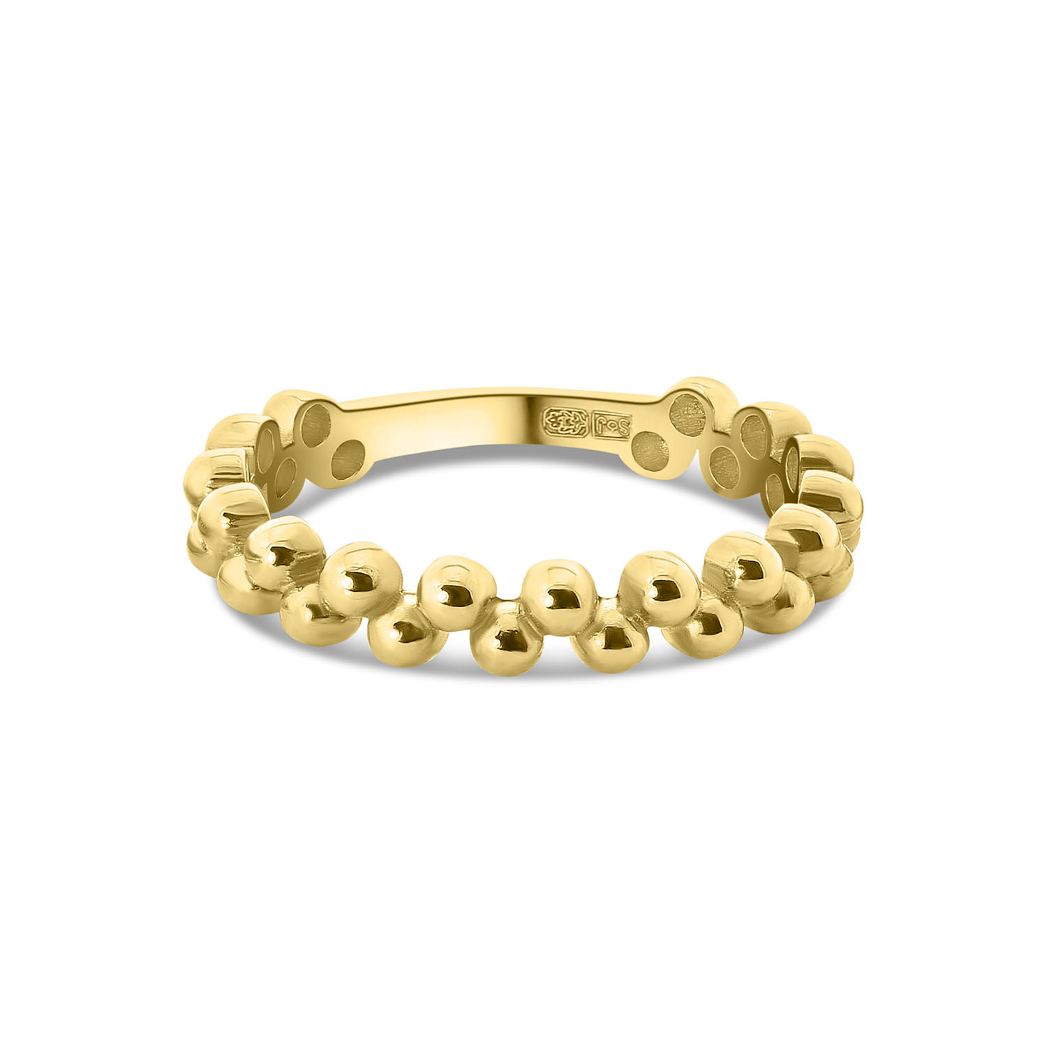 Geelgouden ring bolletjes R122-XAR6592-Y