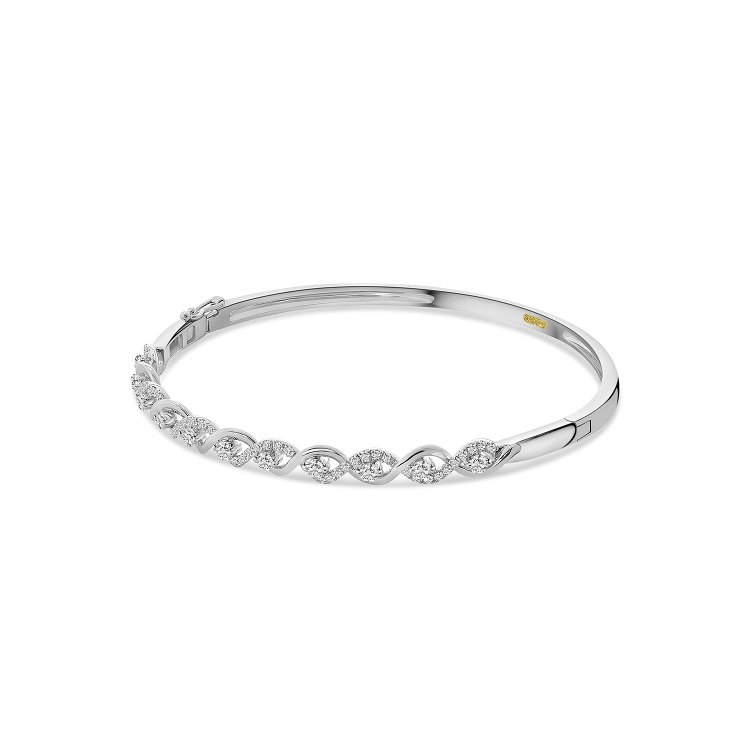 Witgouden bangle met lab grown diamanten B480-UG01161-LG-W