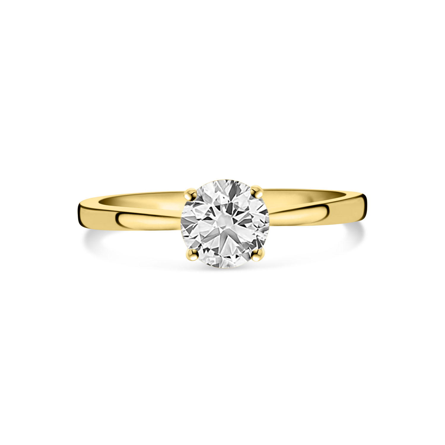 Geelgouden ring solitair met 0.90 ct lab grown diamant R159-R24KA0504B-LG-090-Y