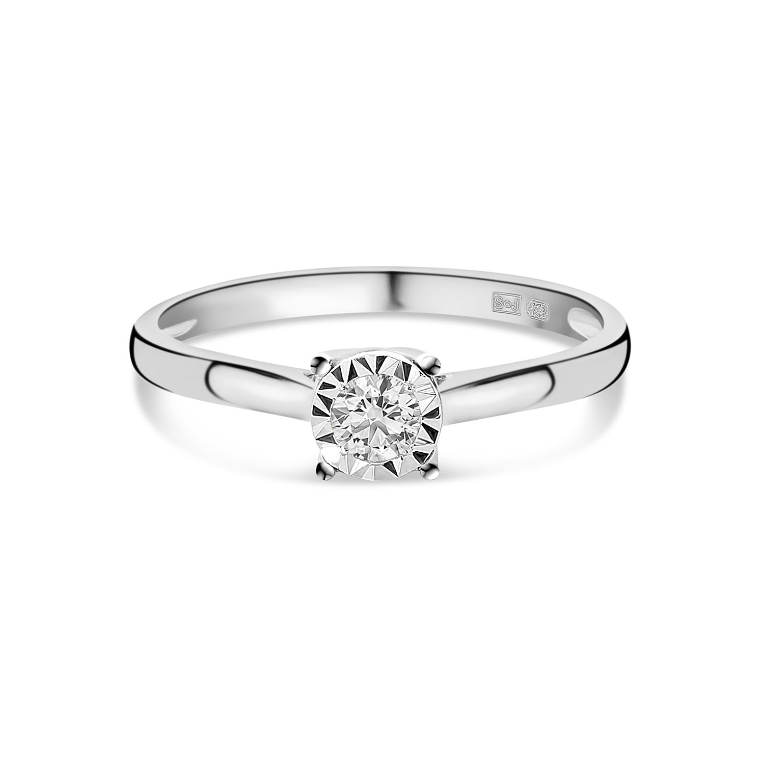 Solitaire ring met lab grown diamant R404-RG46503-LG-W