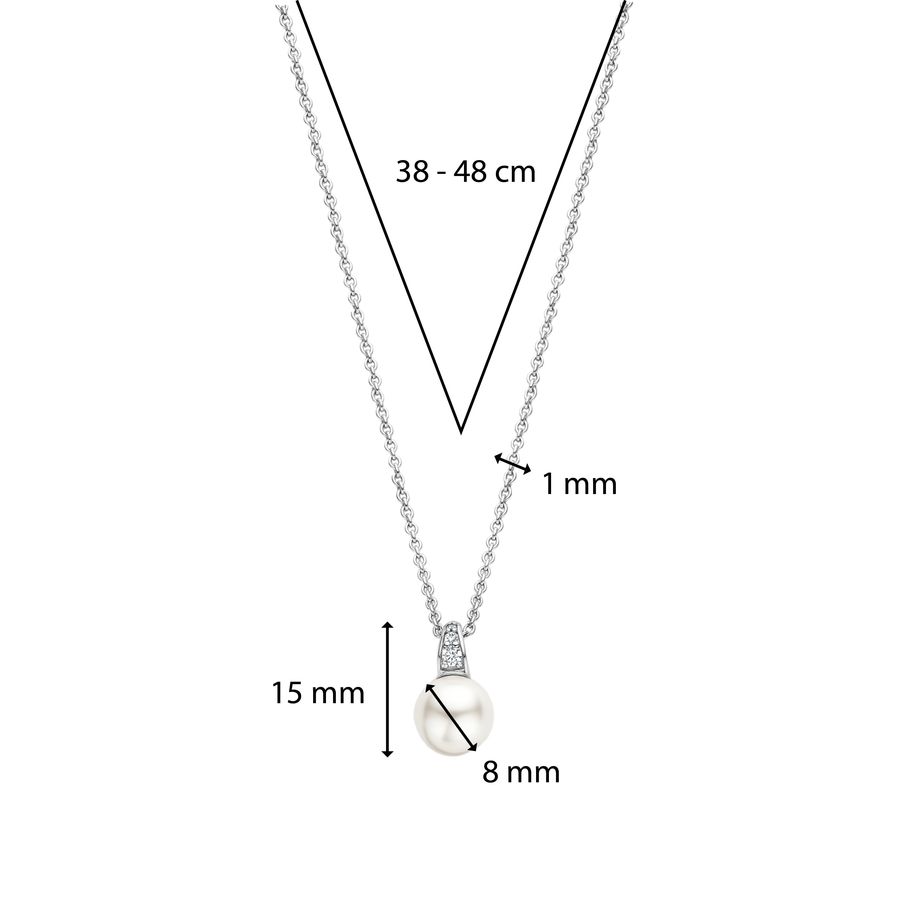 Sterling zilveren platina verguld collier met hanger 34038PW