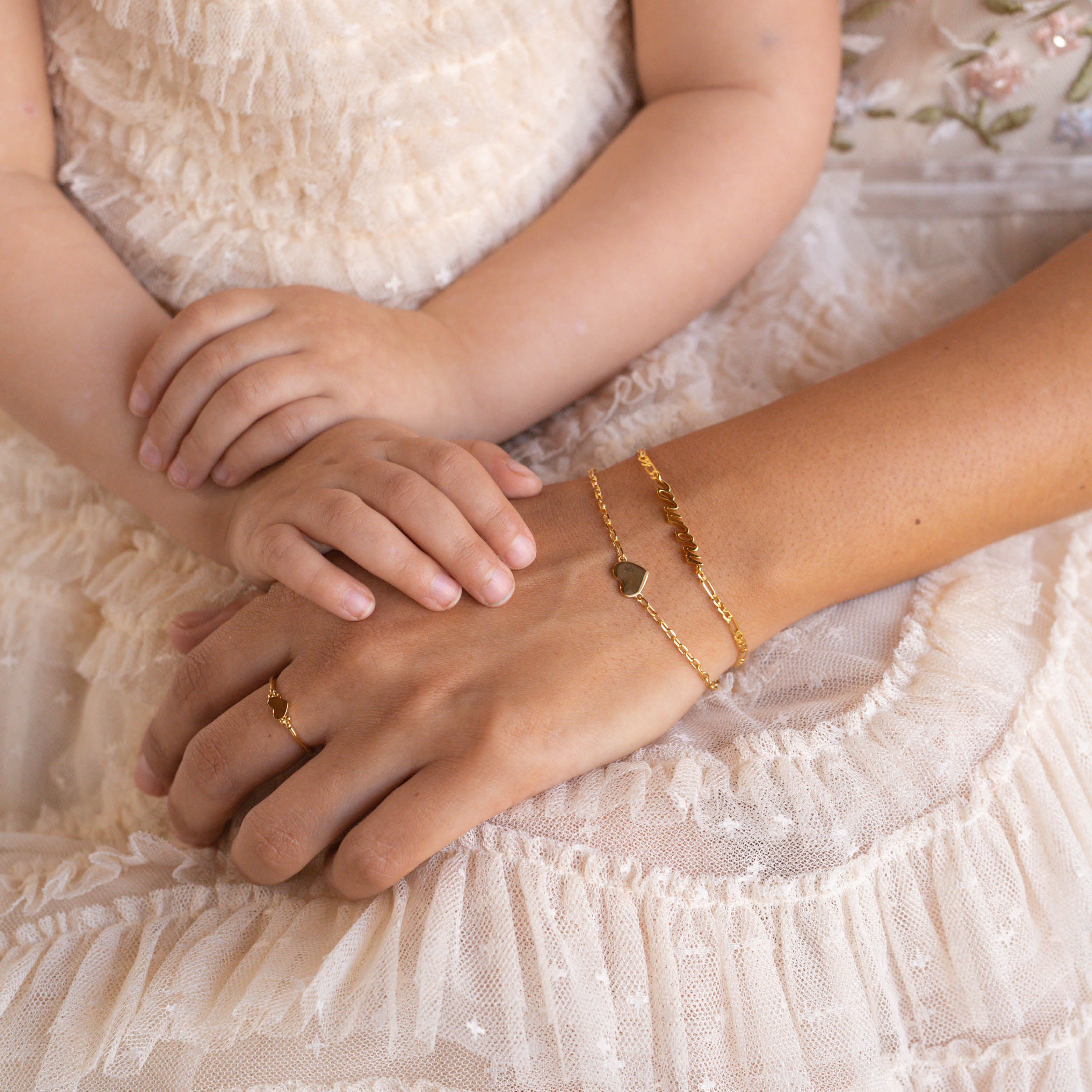 Sterling zilveren goudvergulde armband met hartje 22413Y