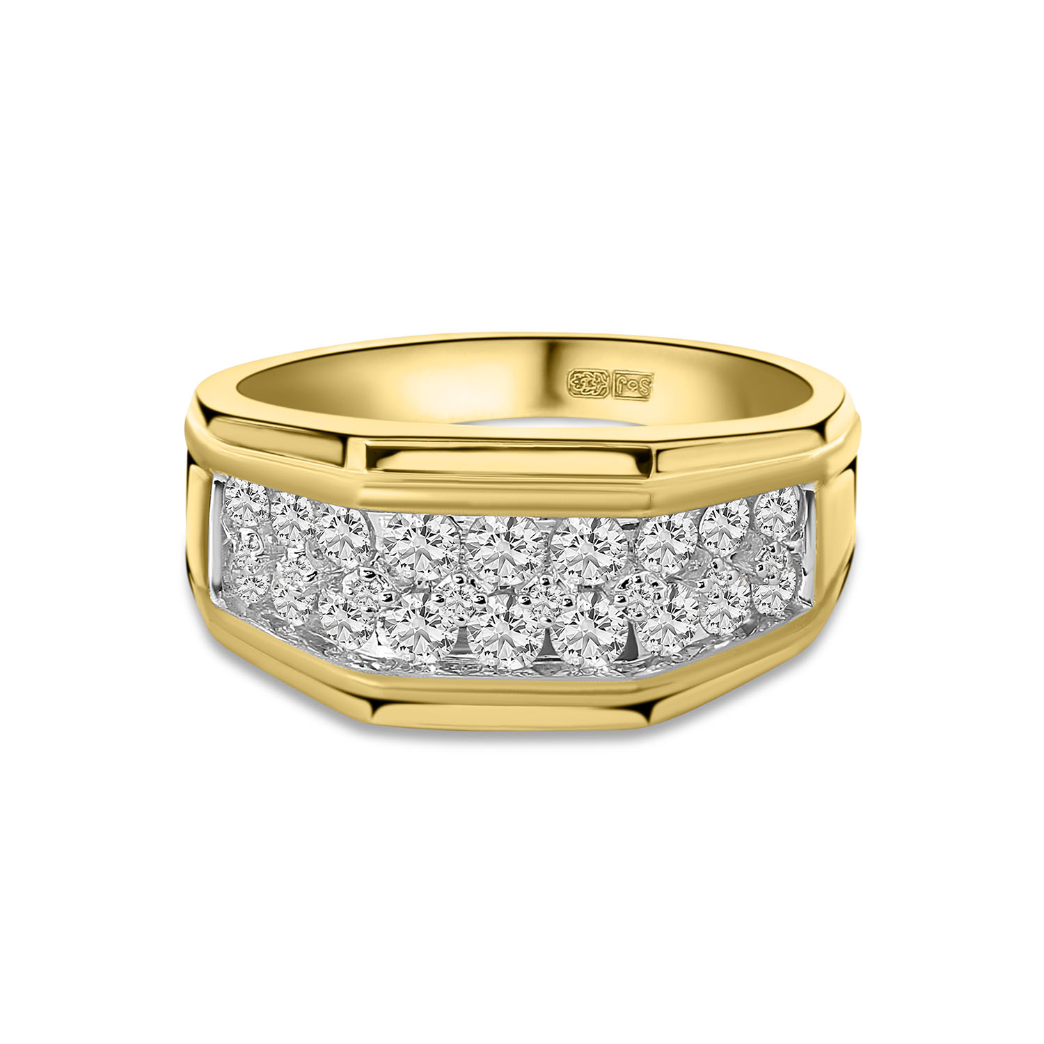 Geelgouden heren ring met lab grown diamant R177-GEOC1232G-LG-Y