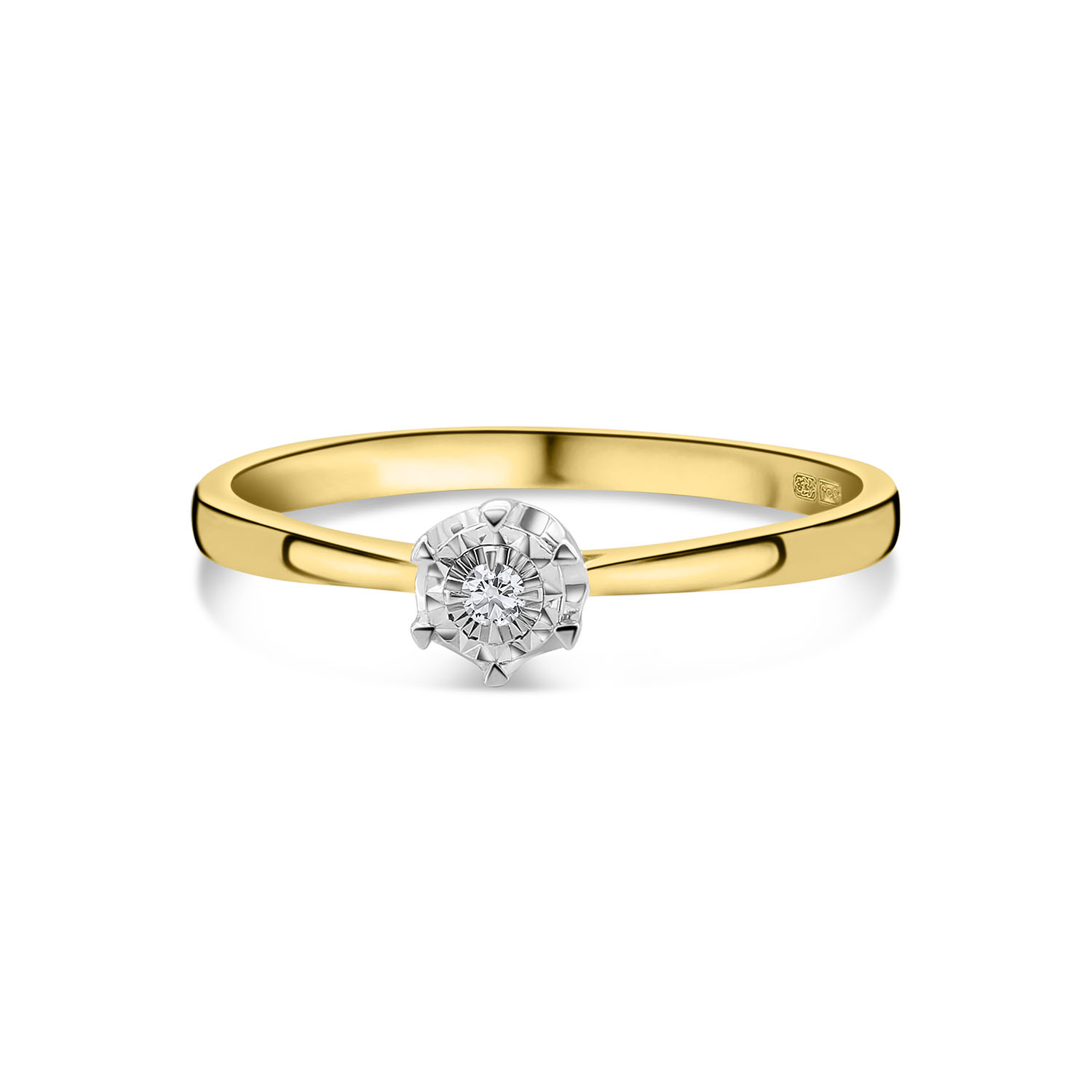 Geelgouden ring met diamant R480-RO010100ADI-YW