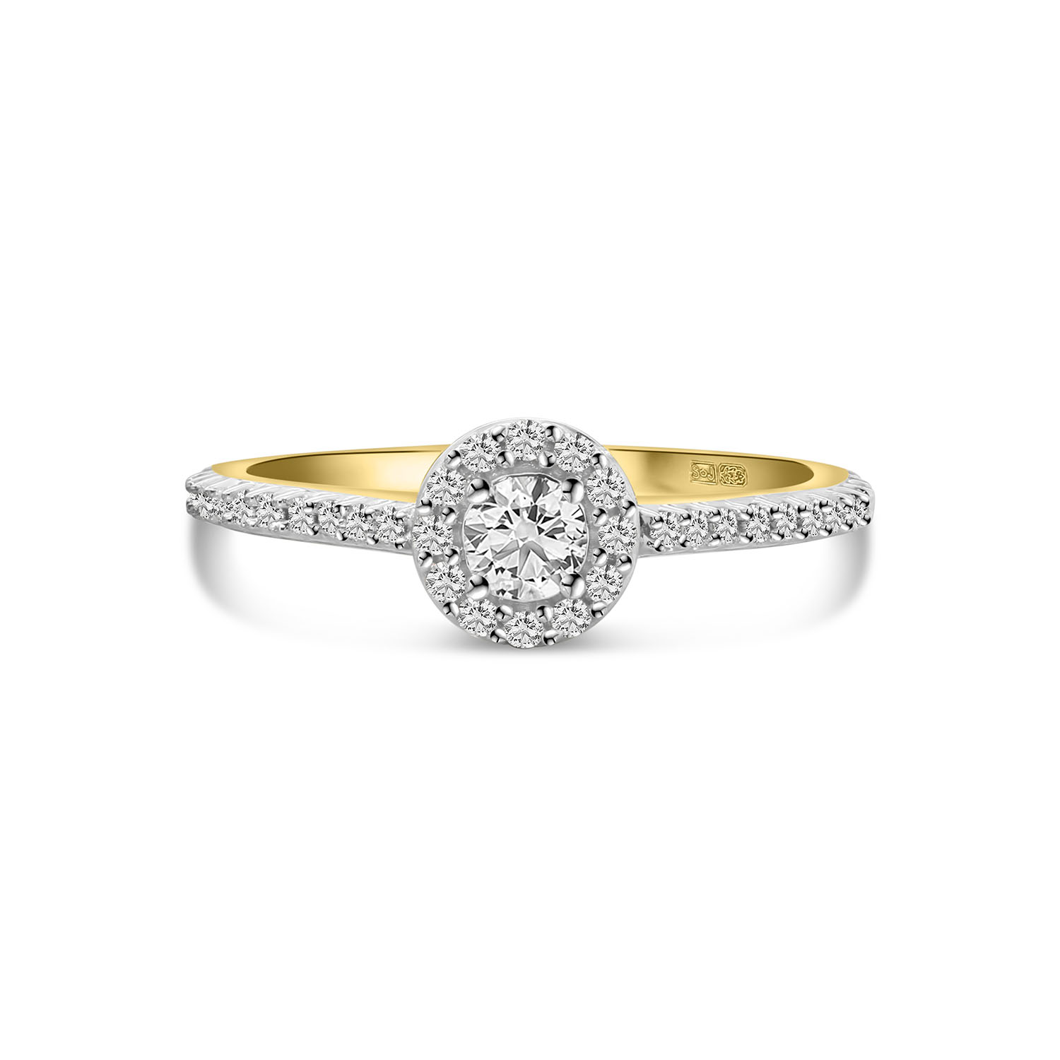 Geelgouden ring met lab grown diamant R404-R43606-LG-Y