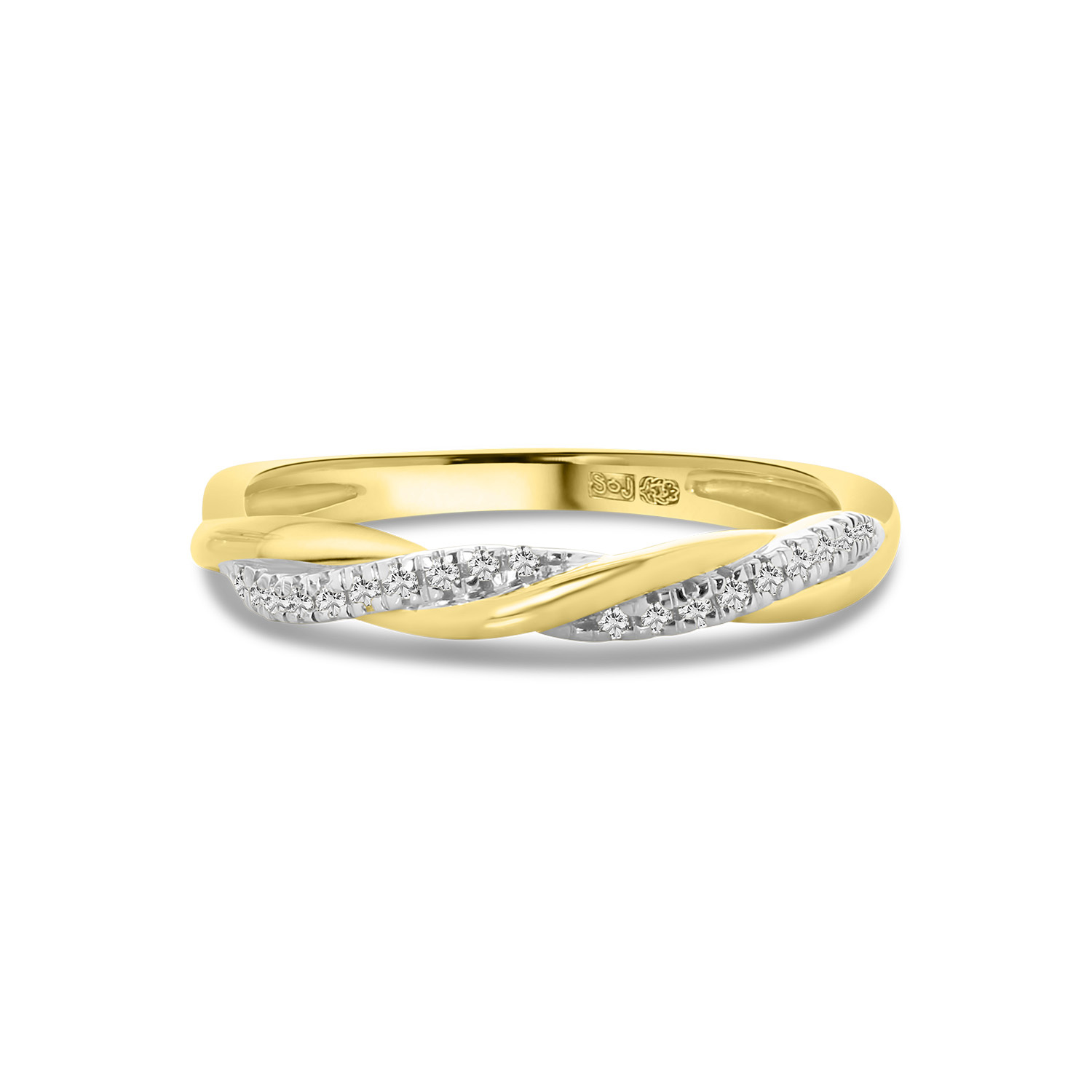 Geelgouden ring slag met diamanten R404-R40866-Y