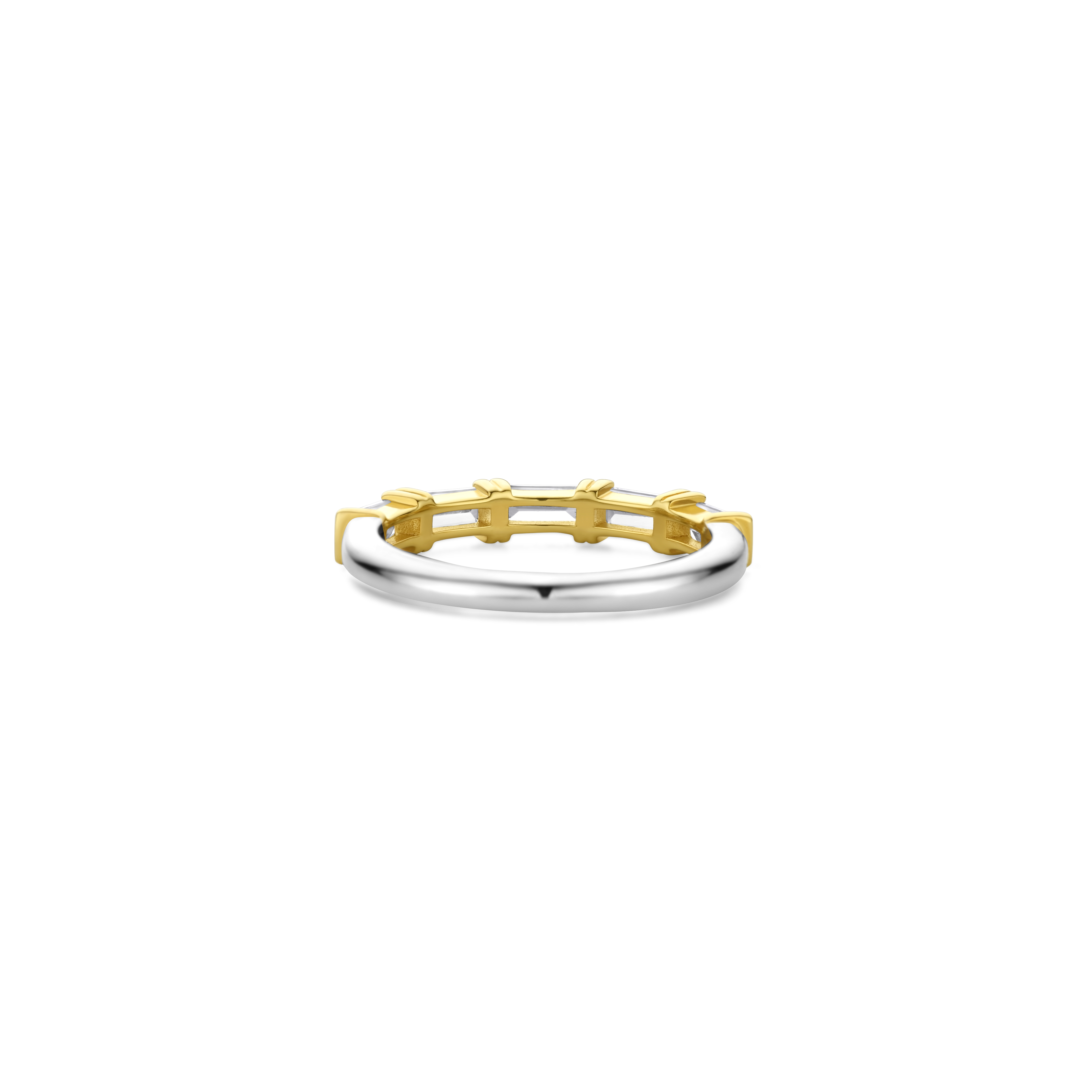 Ring gold plated sterling zilver met zirkonia - 12338ZY