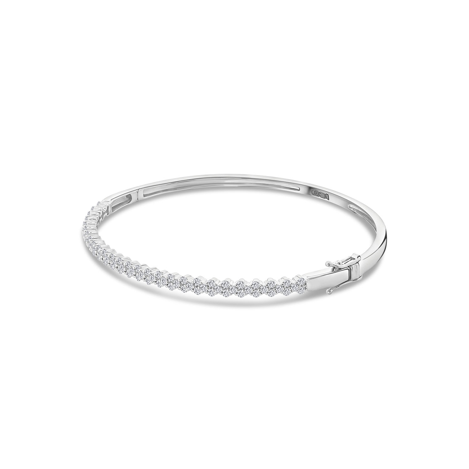 Witgouden bangle met lab grown diamanten B480-GDF25013-LG-W