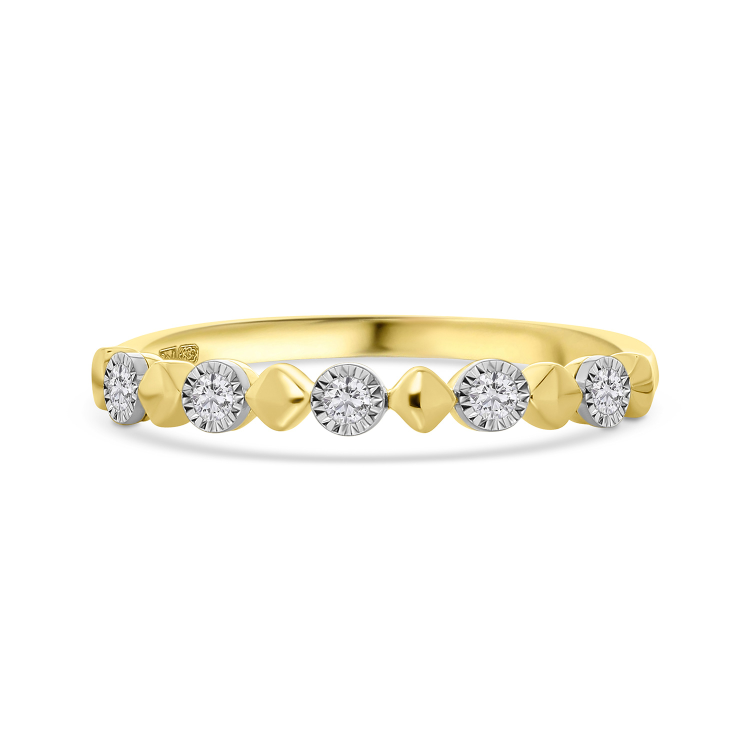 Geelgouden ring met diamanten fantasie R404-IGR39695-YW