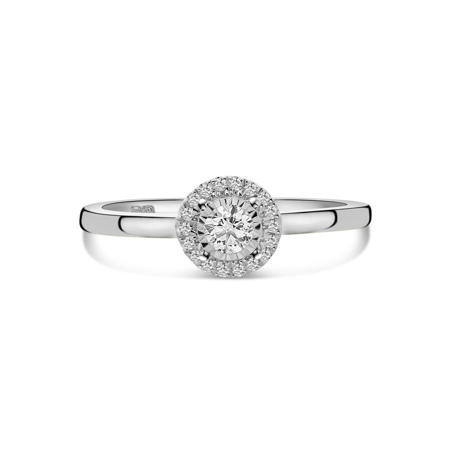 Witgouden ring lab grown diamanten entourage R159-1094907006490-LG-W