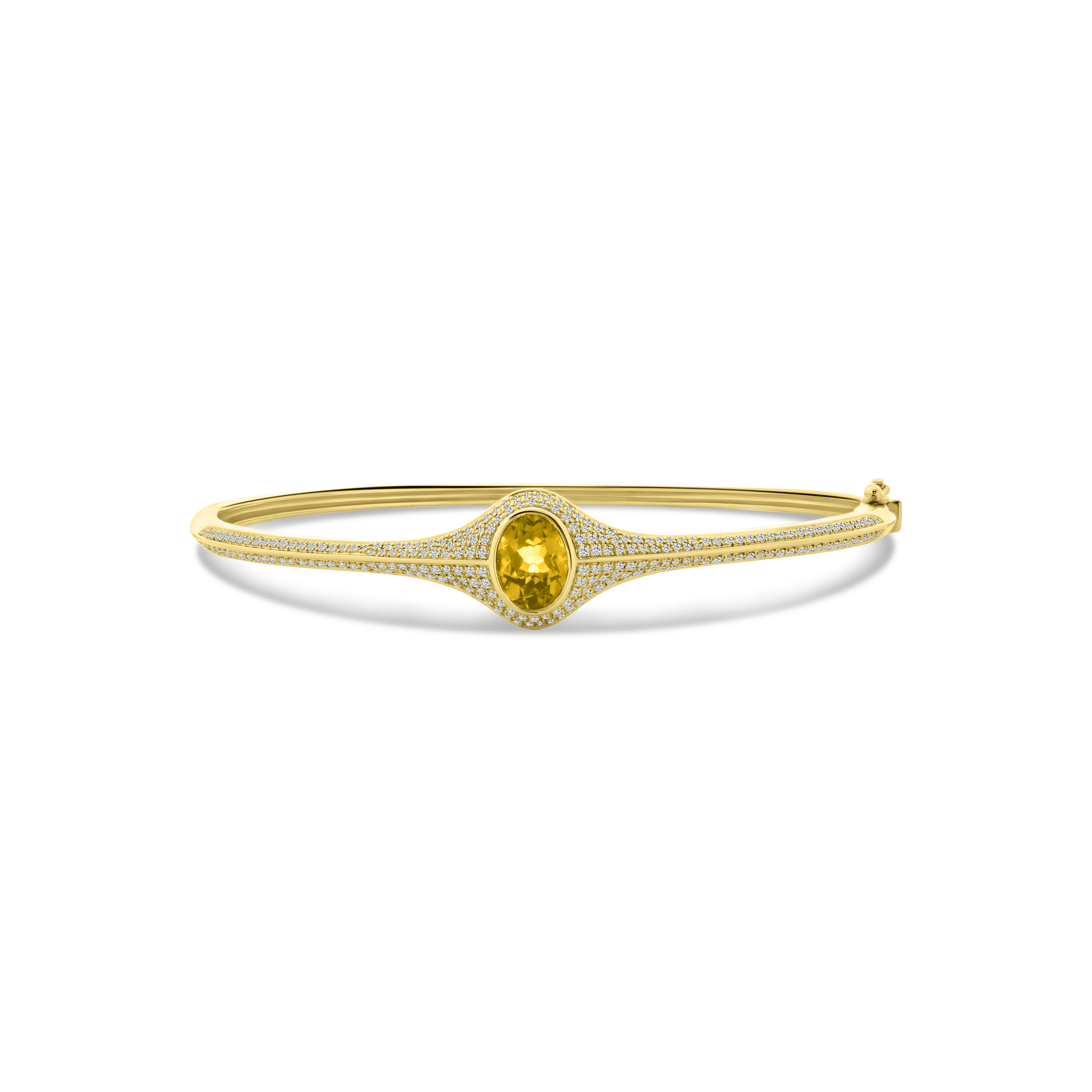 Geelgouden bangle citrien en diamanten B136-193XF05392-CI-Y