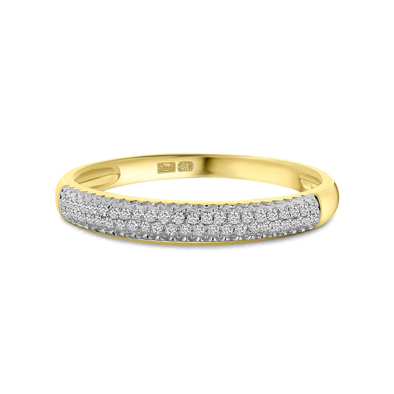 Geelgouden ring diamanten pave R382-R304431DIA14KYW-Y