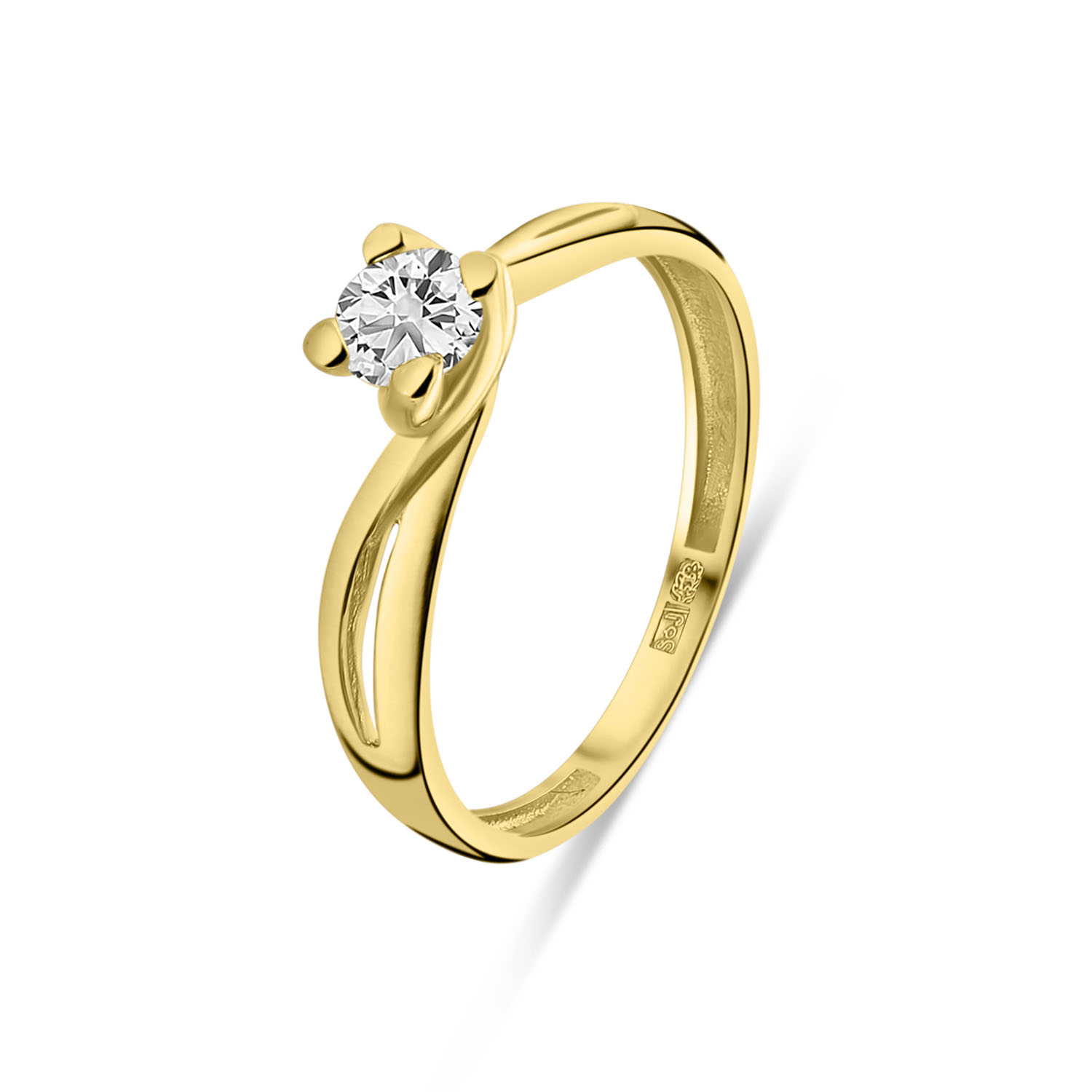 Geelgouden ring met zirkonia R122-X-XSZR0334-FCZ-Y