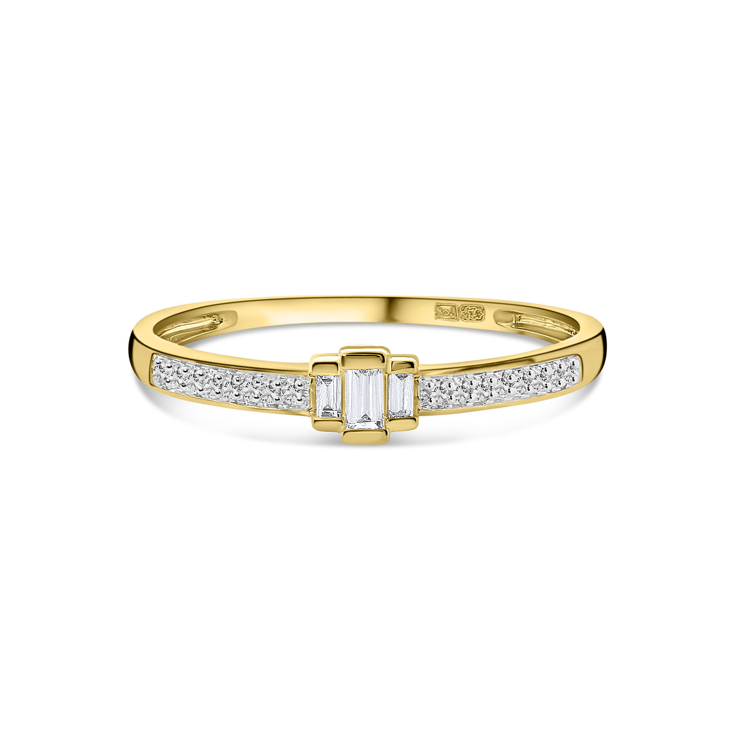 Geelgouden ring met diamant R138-RG50964-Y