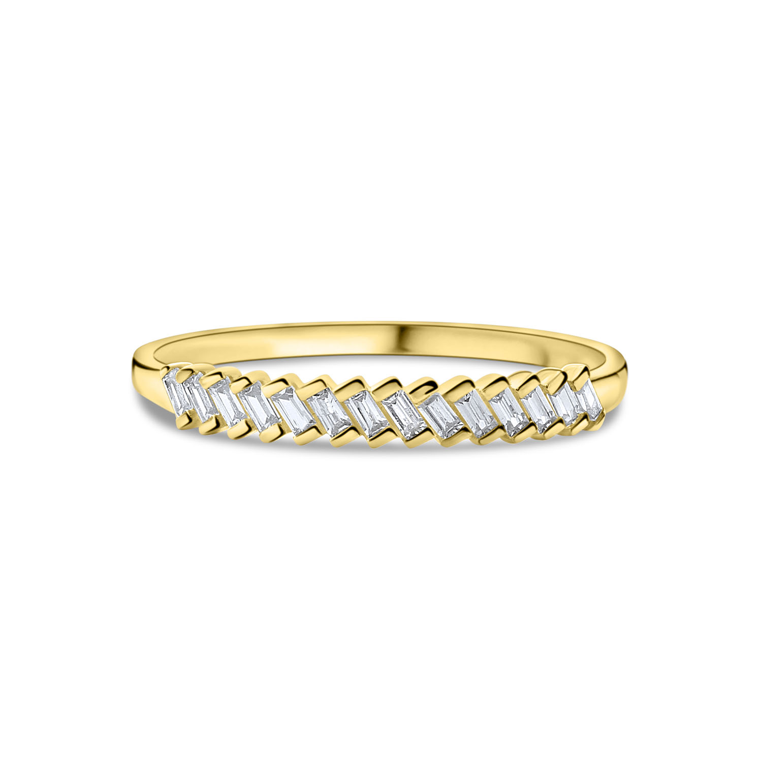 Geelgouden ring met zirkonia baguette R122-VXXCR5812-FCZ-Y