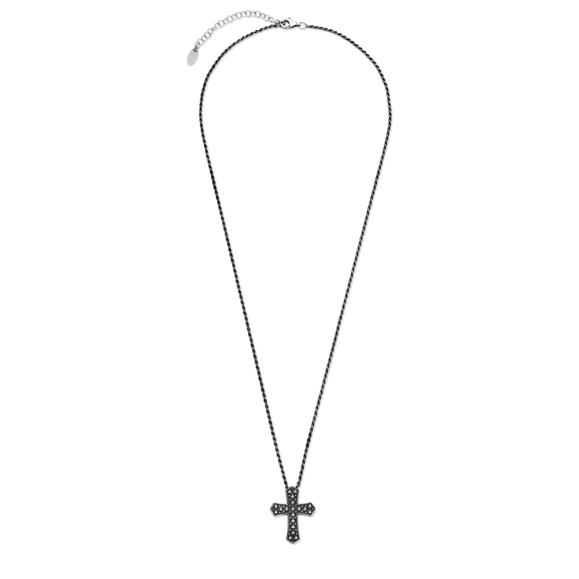 Sterling zilveren herencollier Burnished Cross Formed CLUCSAN2