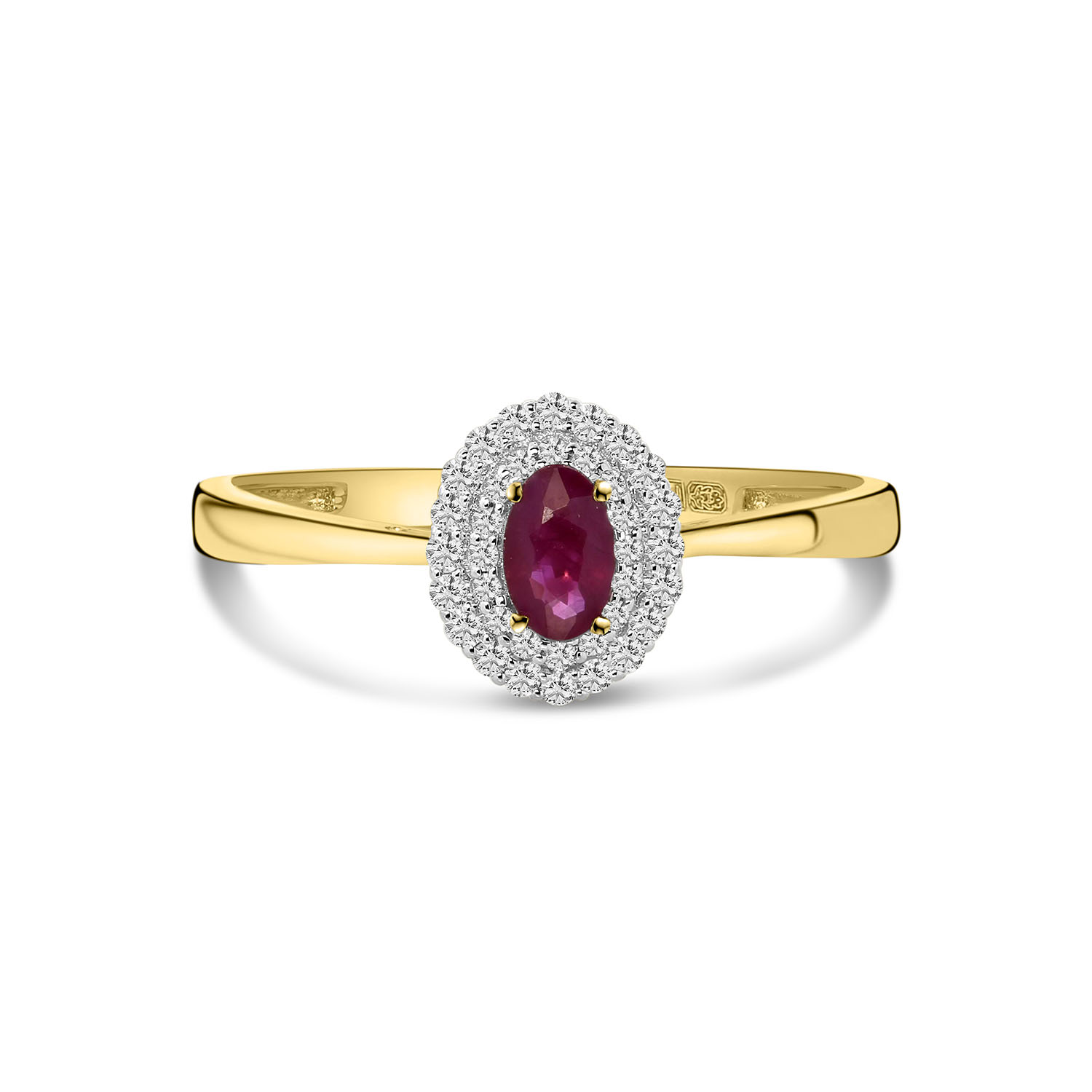 Geelgouden ring robijn met diamanten R138-RG74782-RU-Y