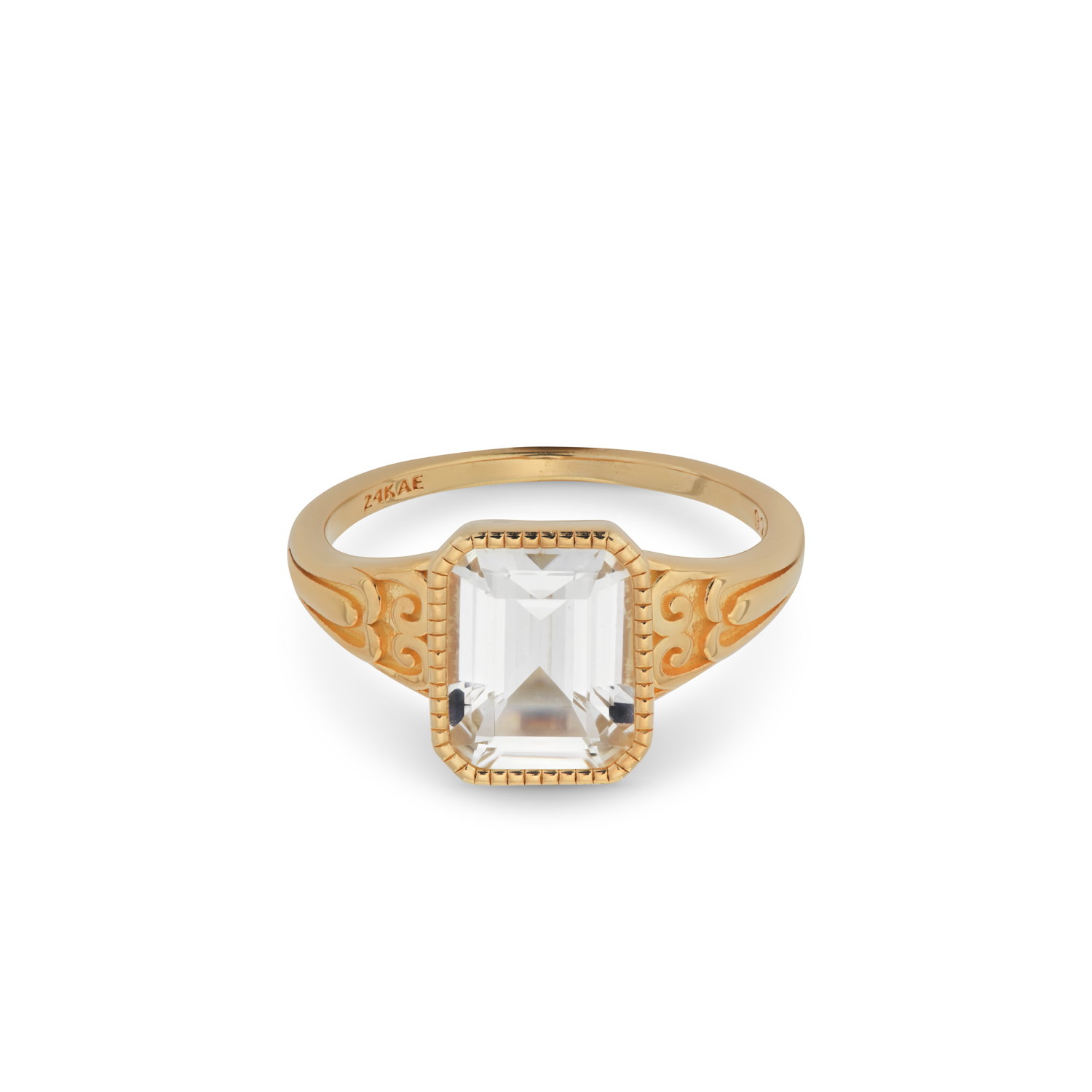 Ring van gold plated sterling zilver met zirkonia 12410YW