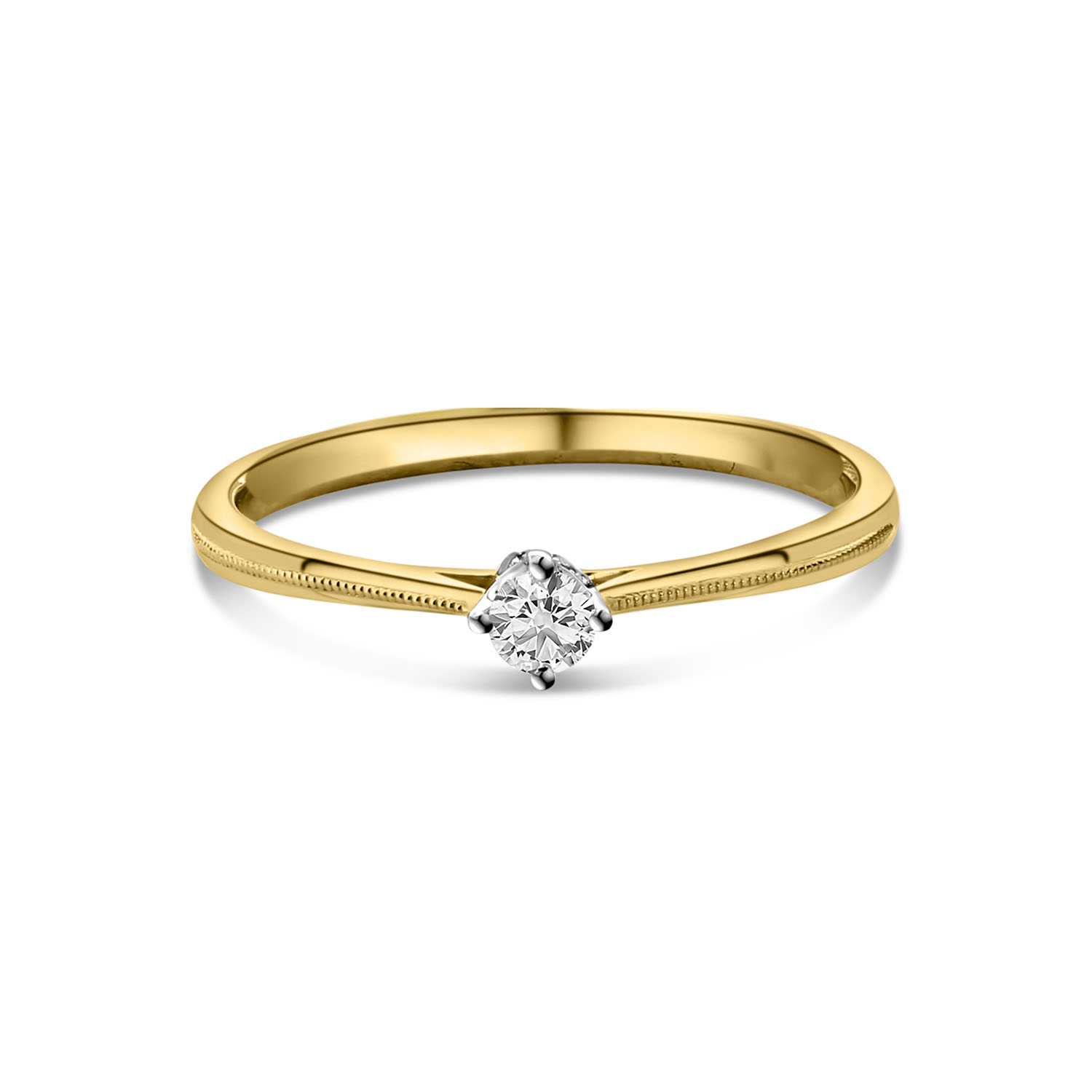 Geelgouden solitaire ring met lab grown diamant R092-81865R-LG-010-Y