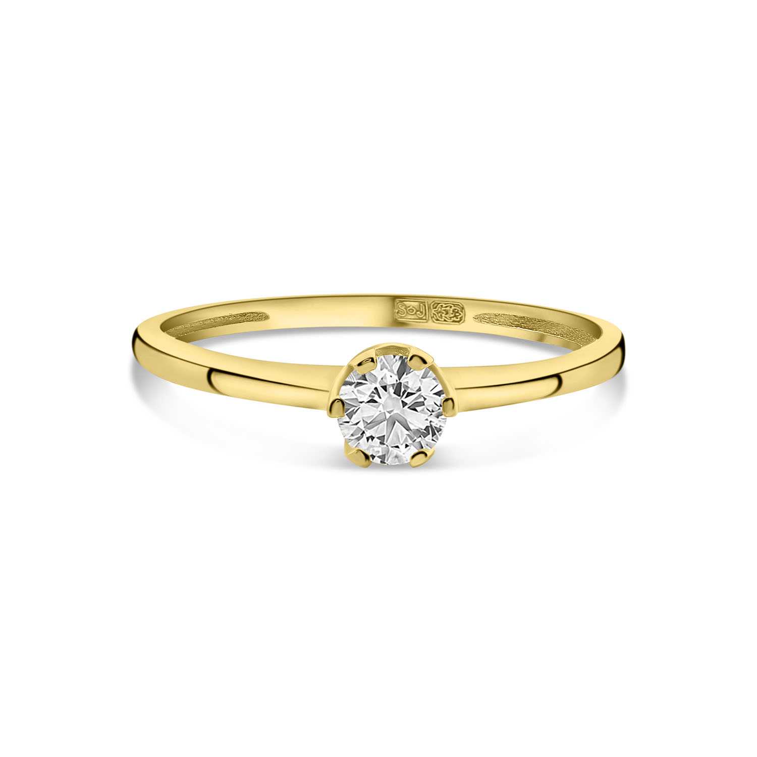 Geelgouden solitaire ring met zirkonia R122-X3-X3SZR200281-FCZ-Y