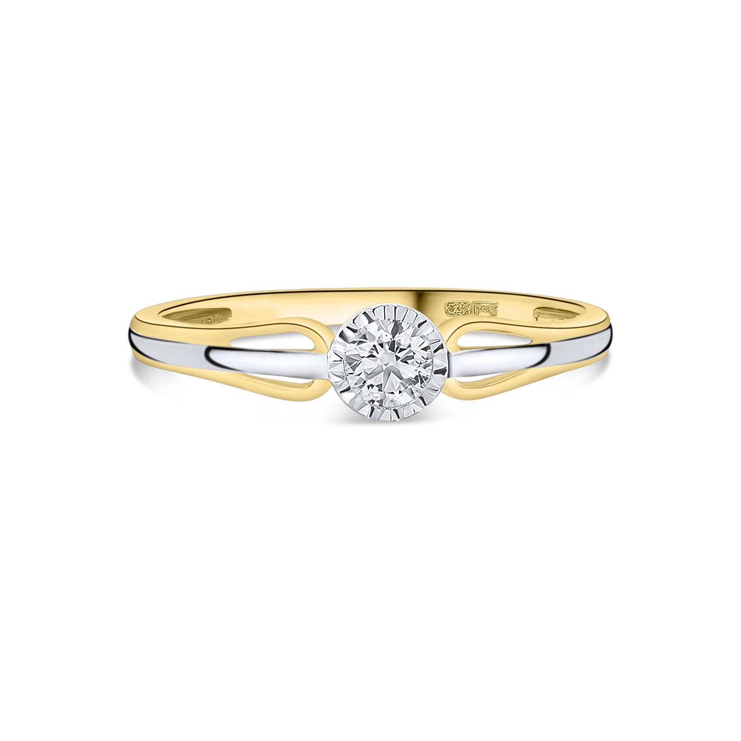 Bicolor ring met lab grown diamant R159-R23KA0358-LG-YW