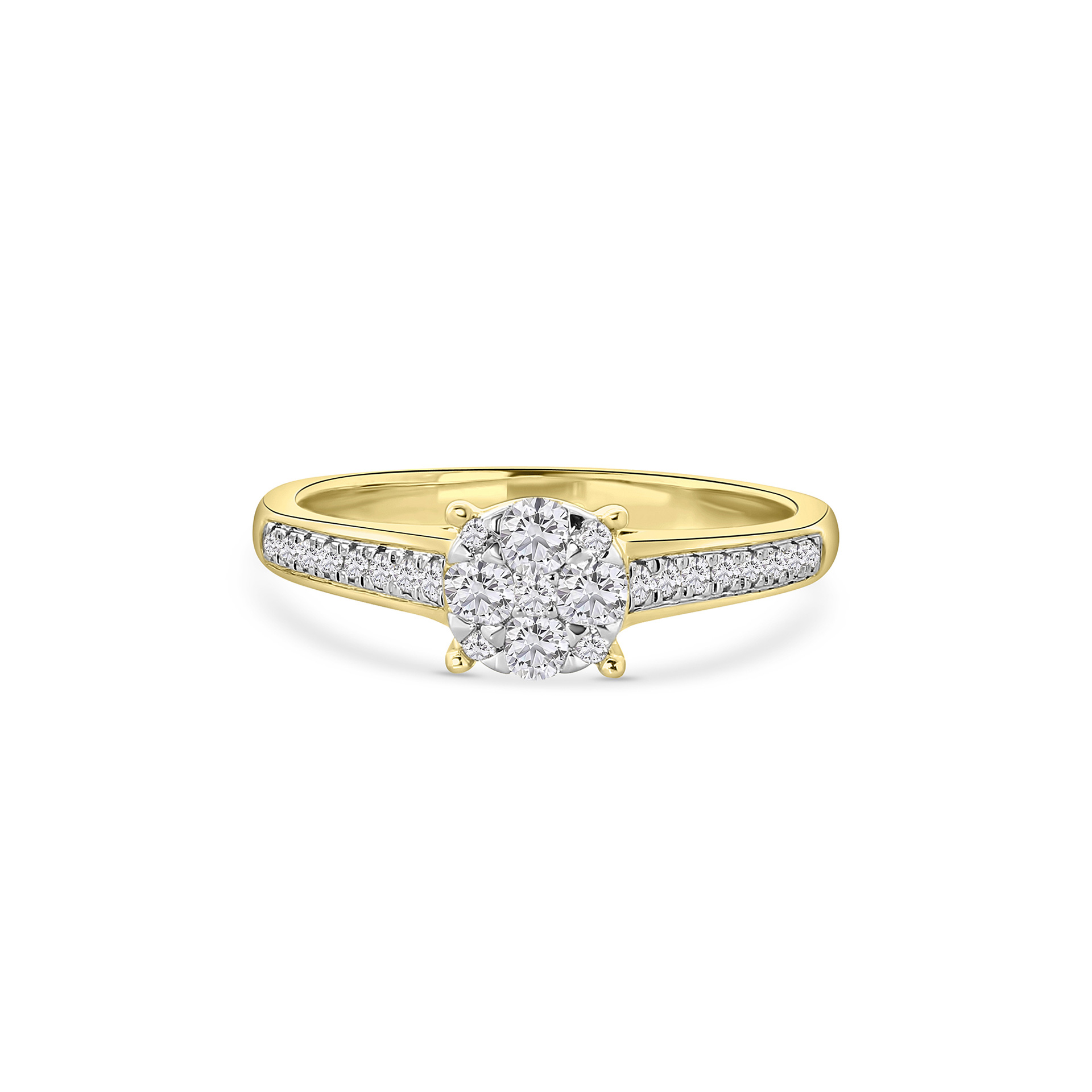 Geelgouden ring met lab grown diamanten R138-RG80911-CV-Y