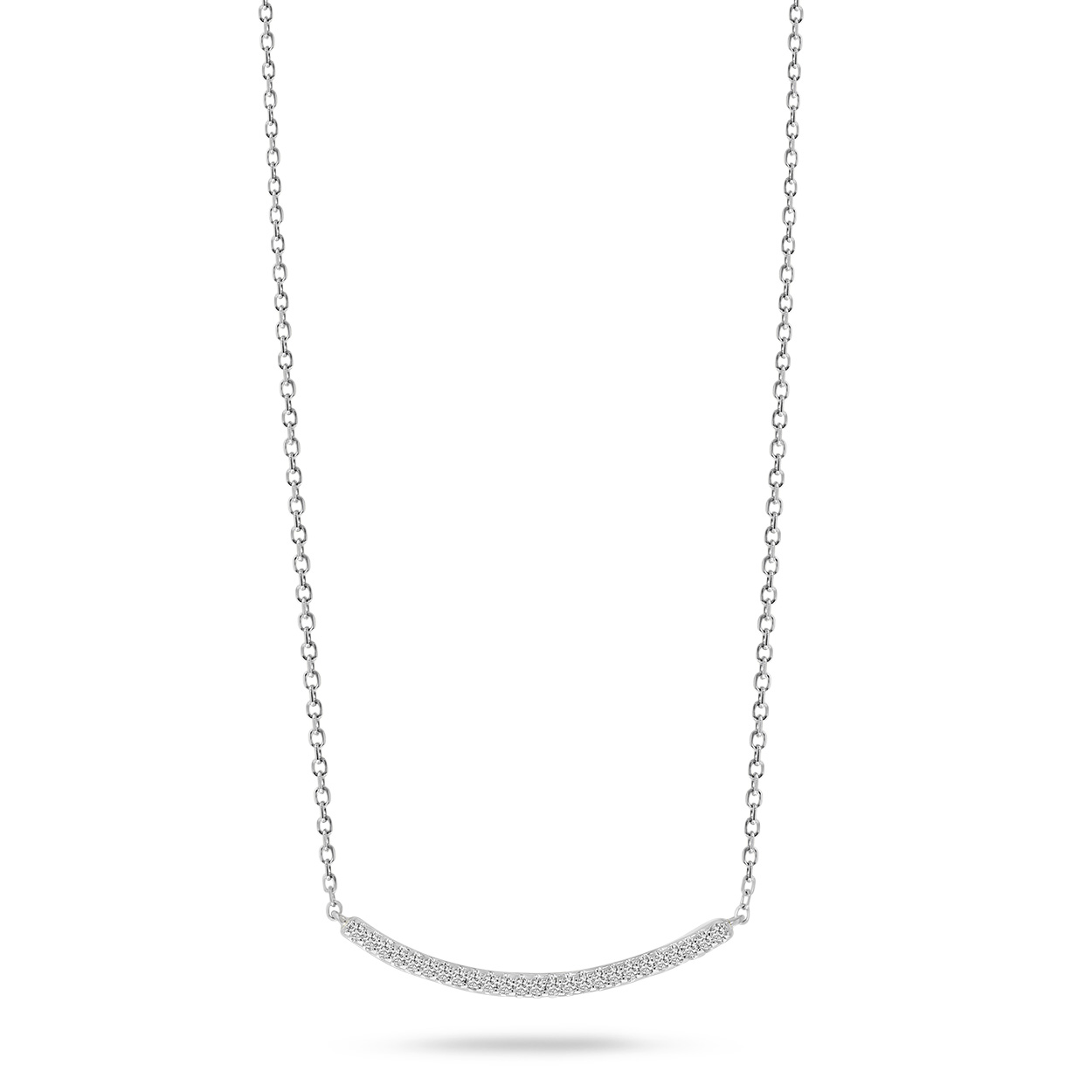 Witgouden ketting met diamant N138-PD26319-W