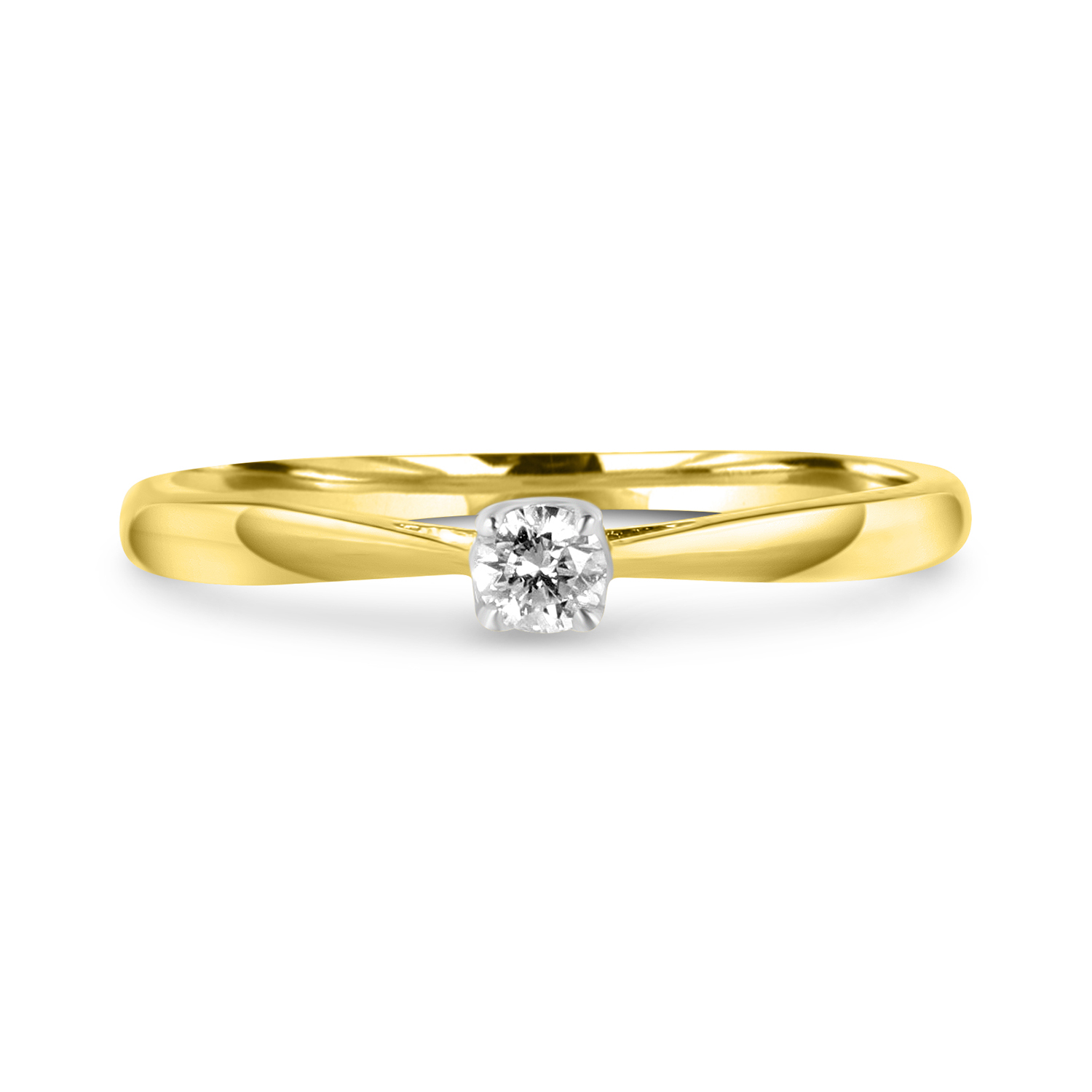 Geelgouden ring met diamant R480-SOL-Y073-010-G2-Y