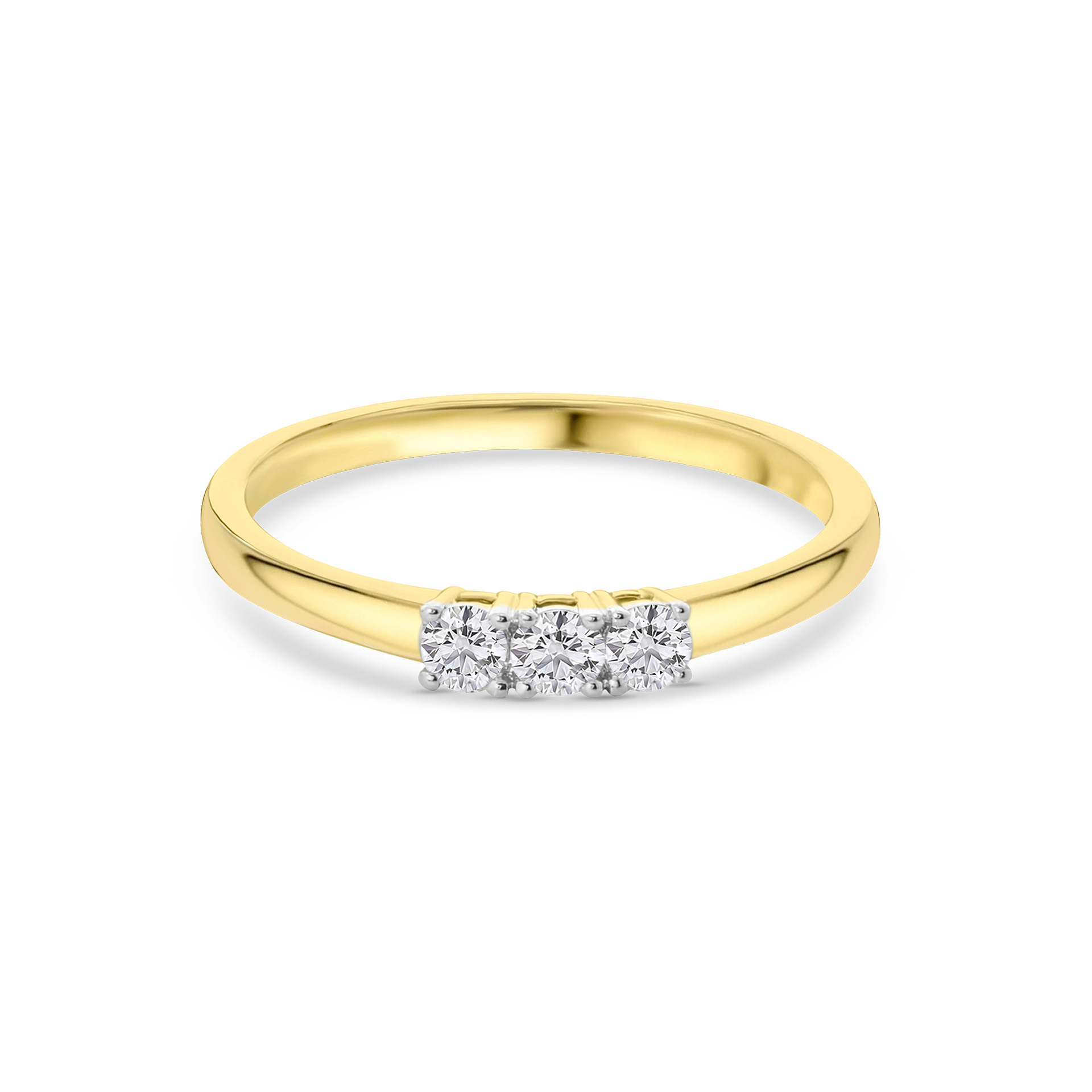 Geelgouden rijring met lab grown diamanten R138-RG63726-CV-Y