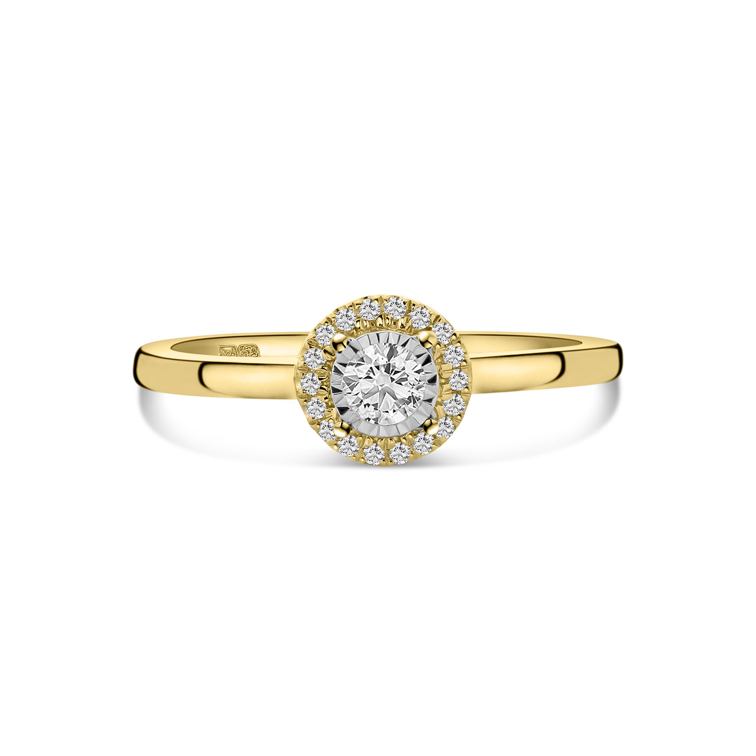 Geelgouden ring lab grown diamanten entourage R159-1094907006490-LG-Y