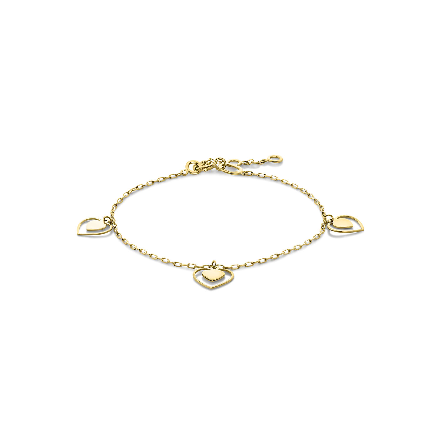 Geelgouden bedelarmband hart B137-60340-Z-Y