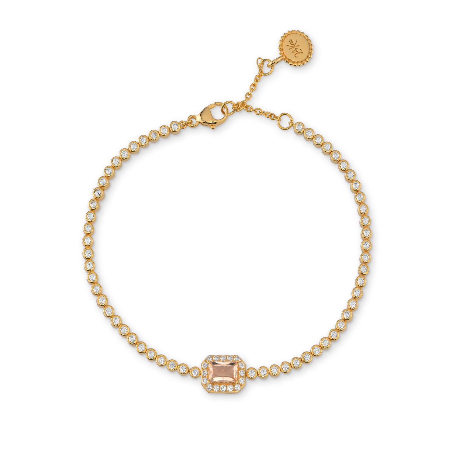 Tennisarmband van gold plated met zirkonia - 22444Y