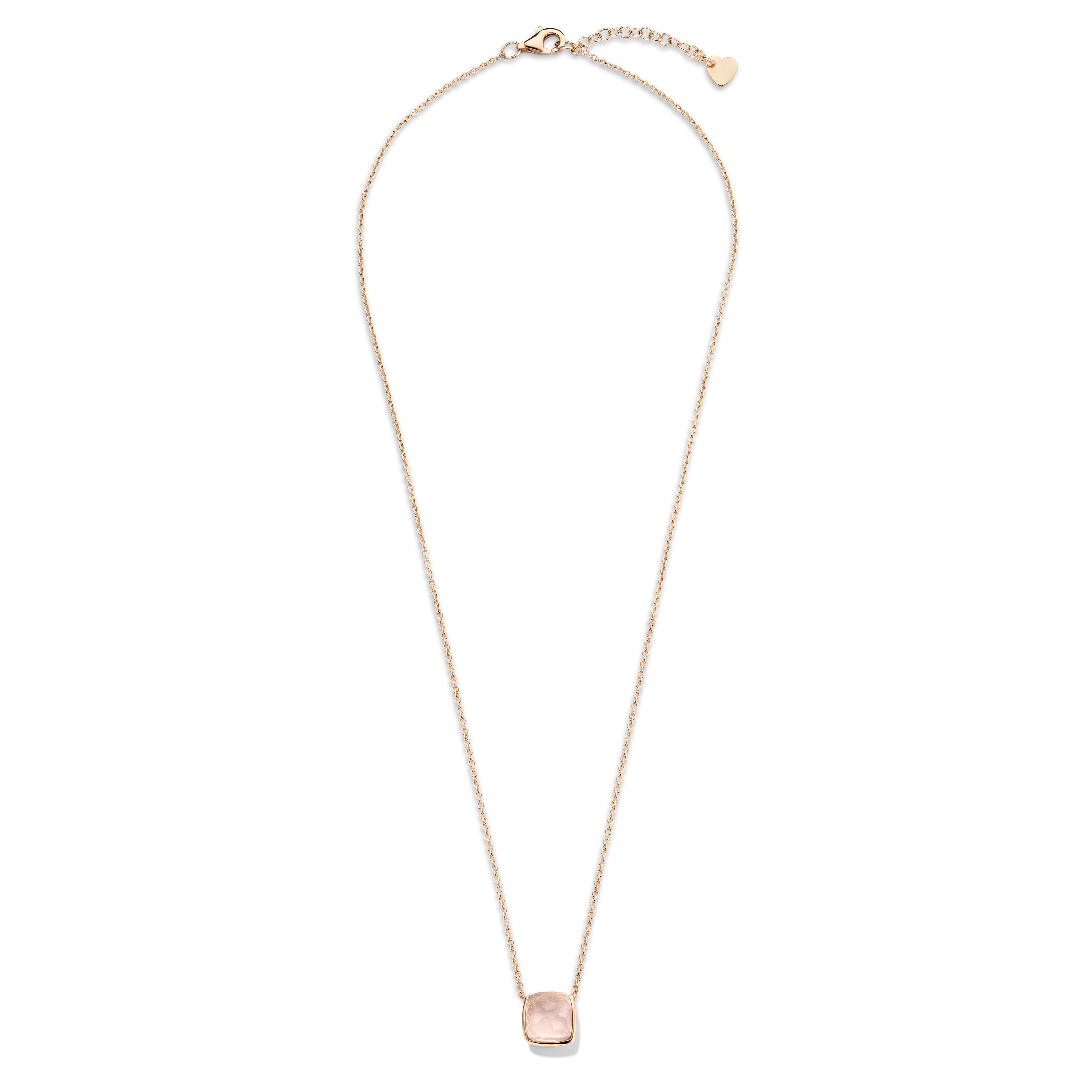 Rosé collier met rozenkwarts hanger 09.446RQ