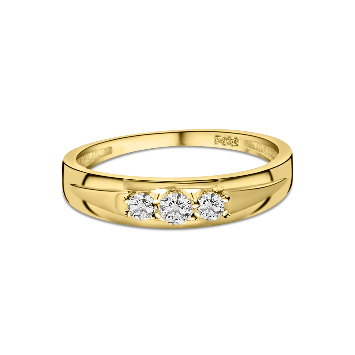 Geelgouden ring met zirkonia R515-18U22-OZKR1673-CZ-Y