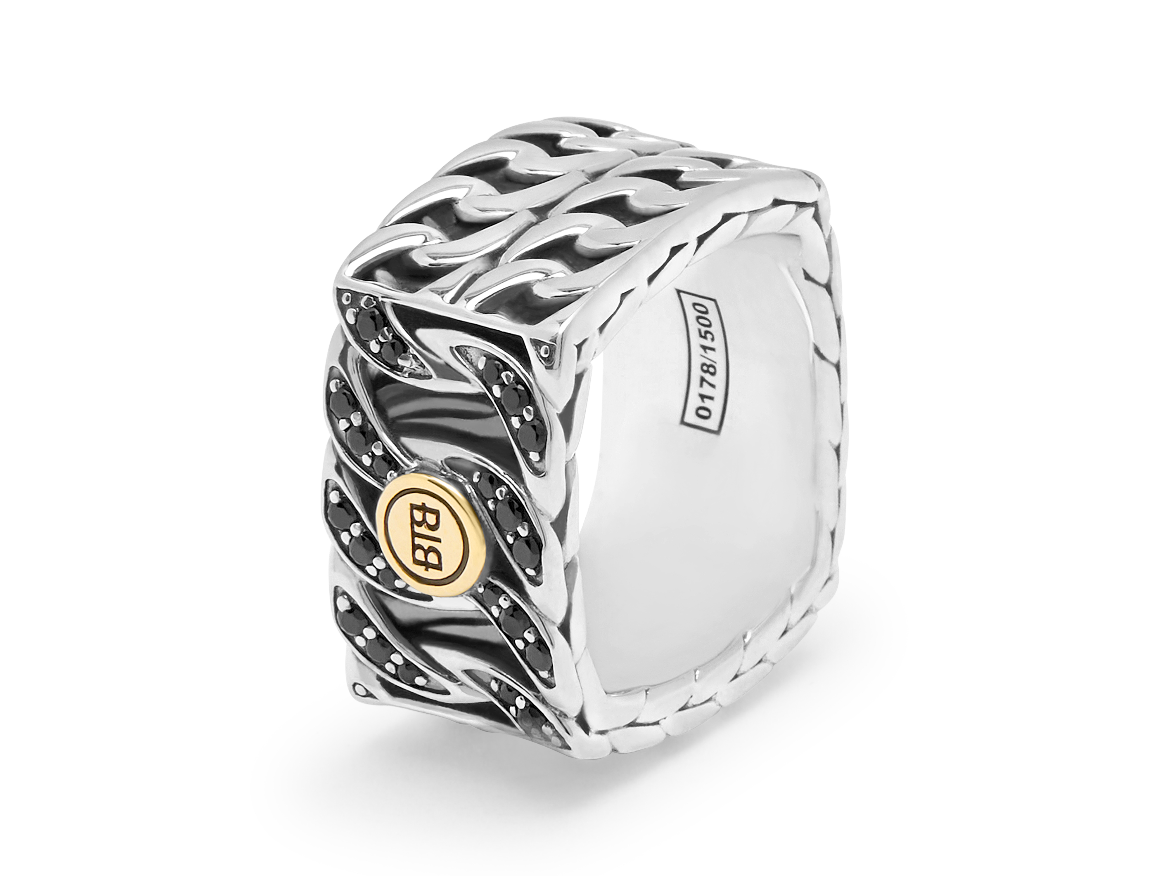 Ring Esther Double Limited van sterling zilver met geelgoud en Spinel 143