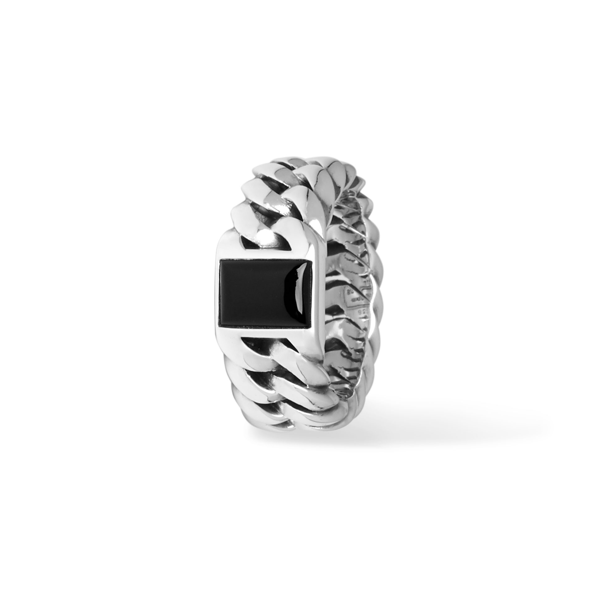 Ring Chain Zwarte Onyx van sterling zilver 603ON