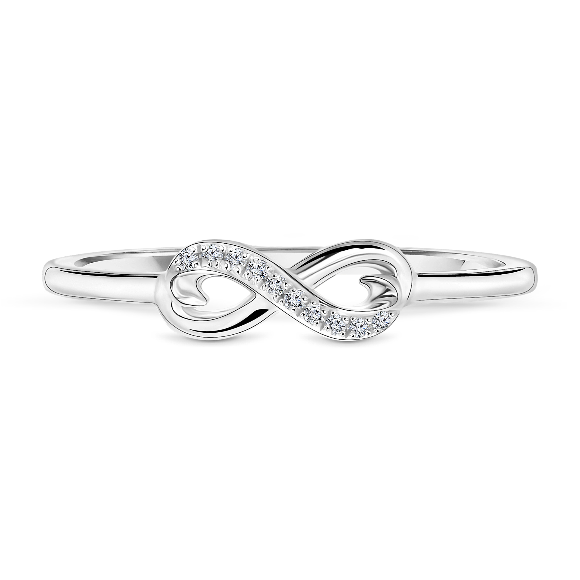 Witgouden ring met diamant infinity 60107R001