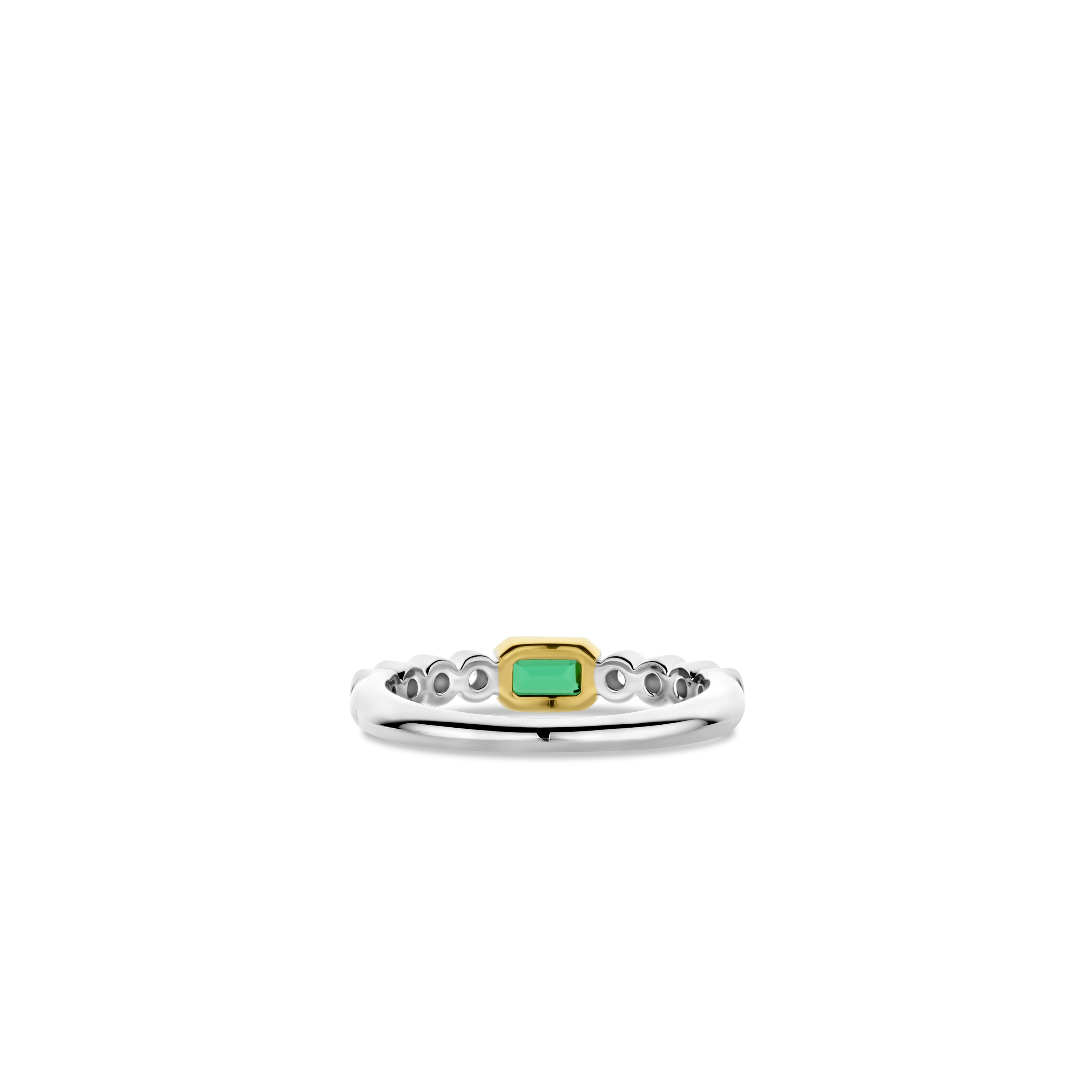 Ring gold plated sterling zilver met zirkona - 12340EM