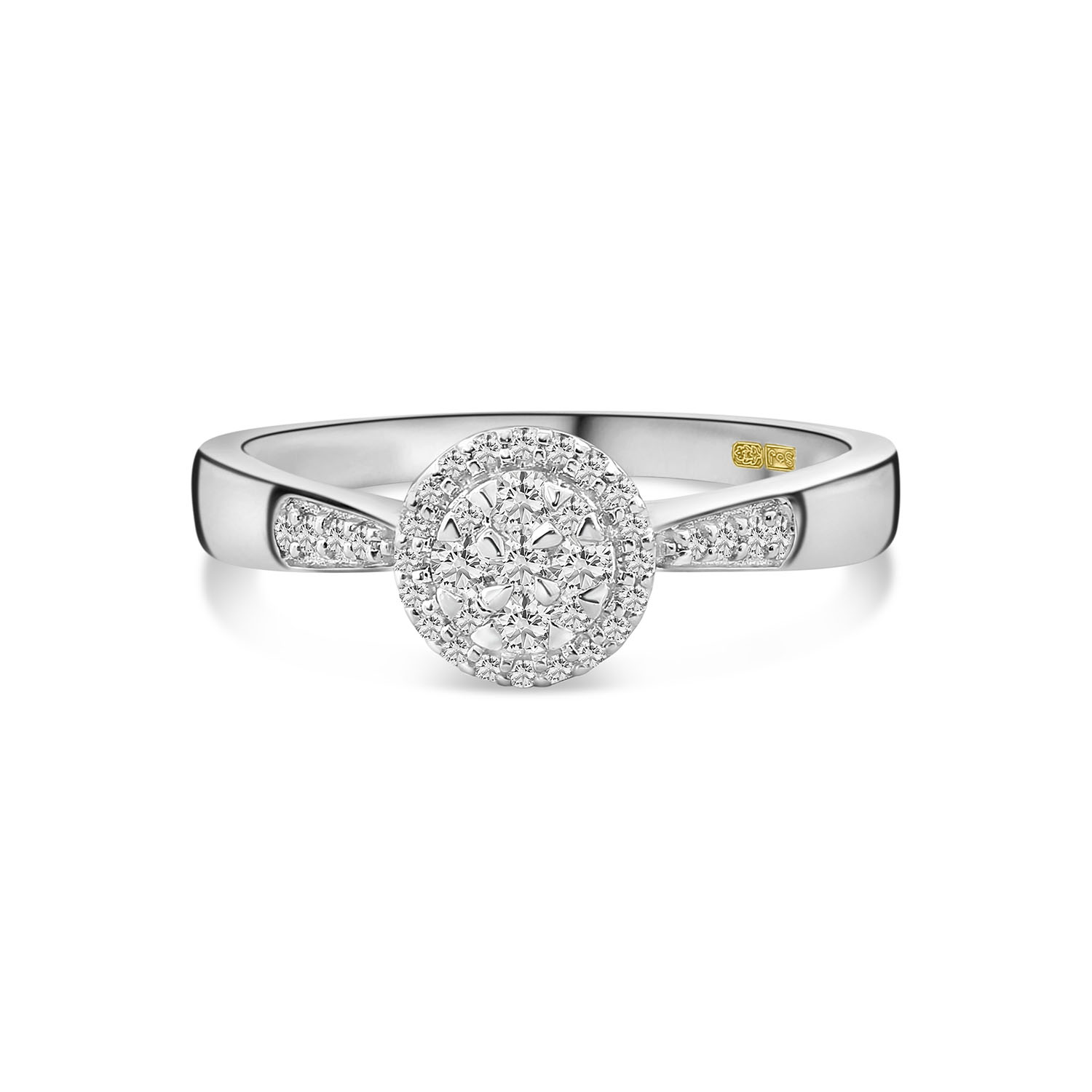 Witgouden ring entourage met diamanten R138-RG88441-W